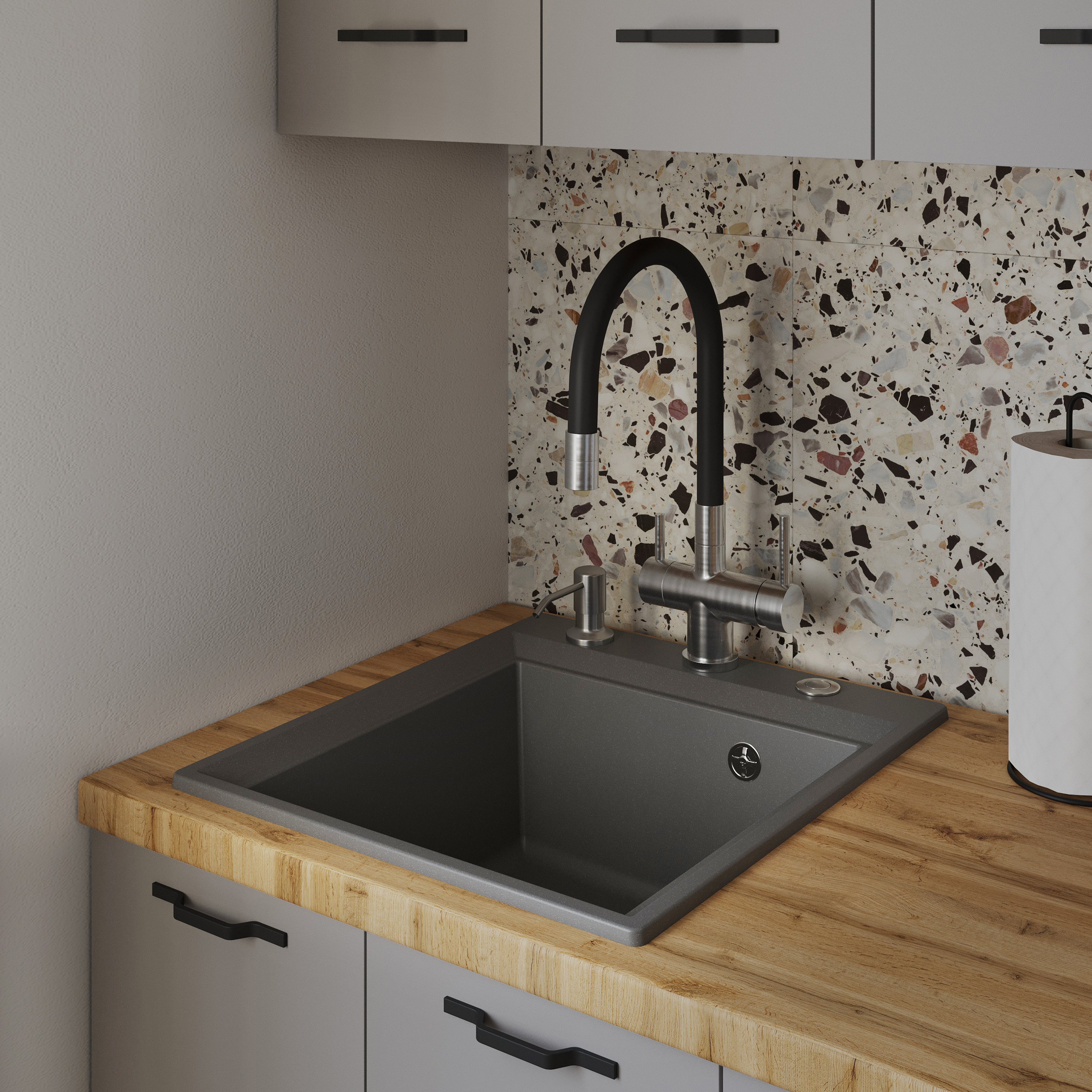 Дозатор для кухонной мойки Domaci Равенна 401 сатин купить в Тамбове