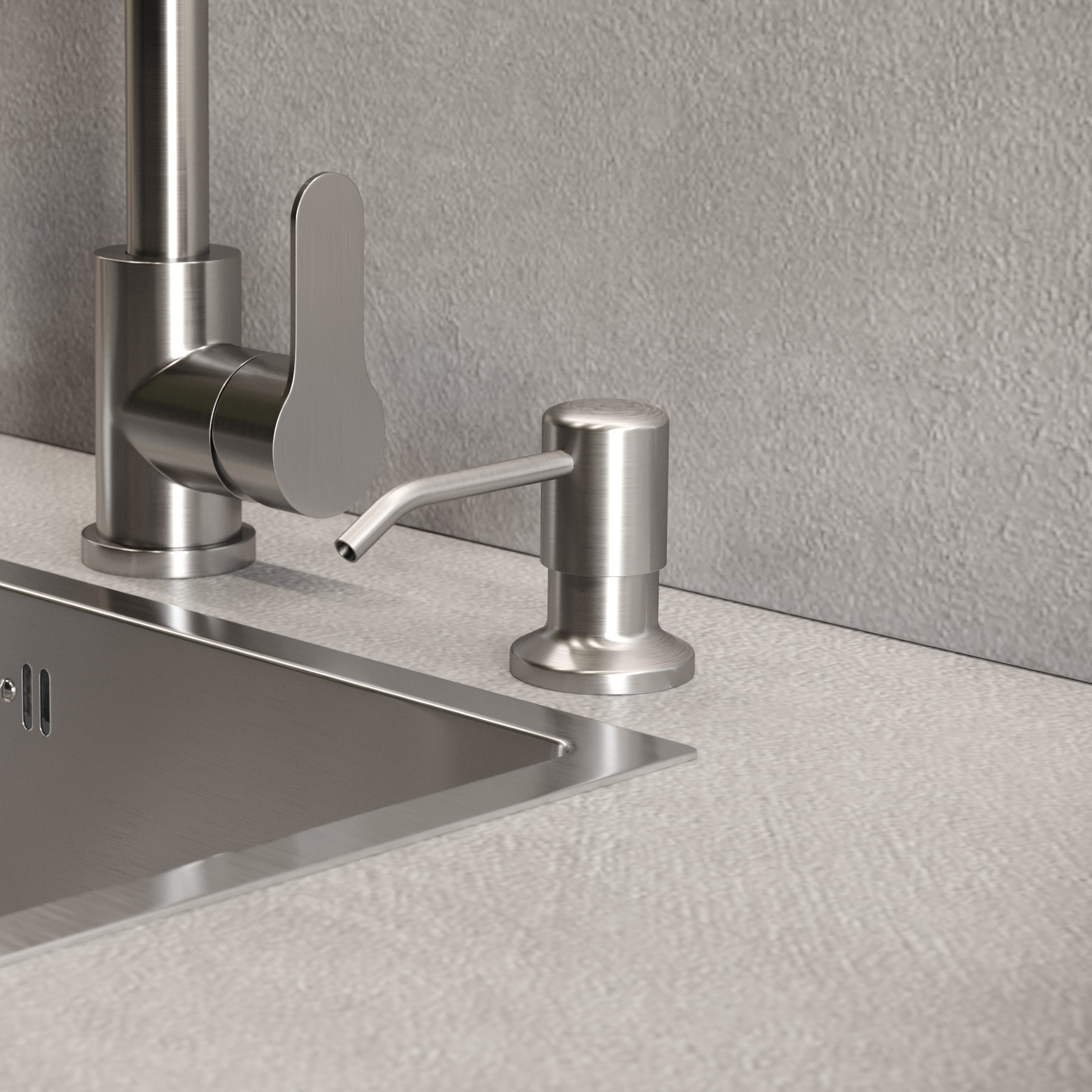 Дозатор для кухонной мойки Domaci Равенна 401 сатин купить в Тамбове