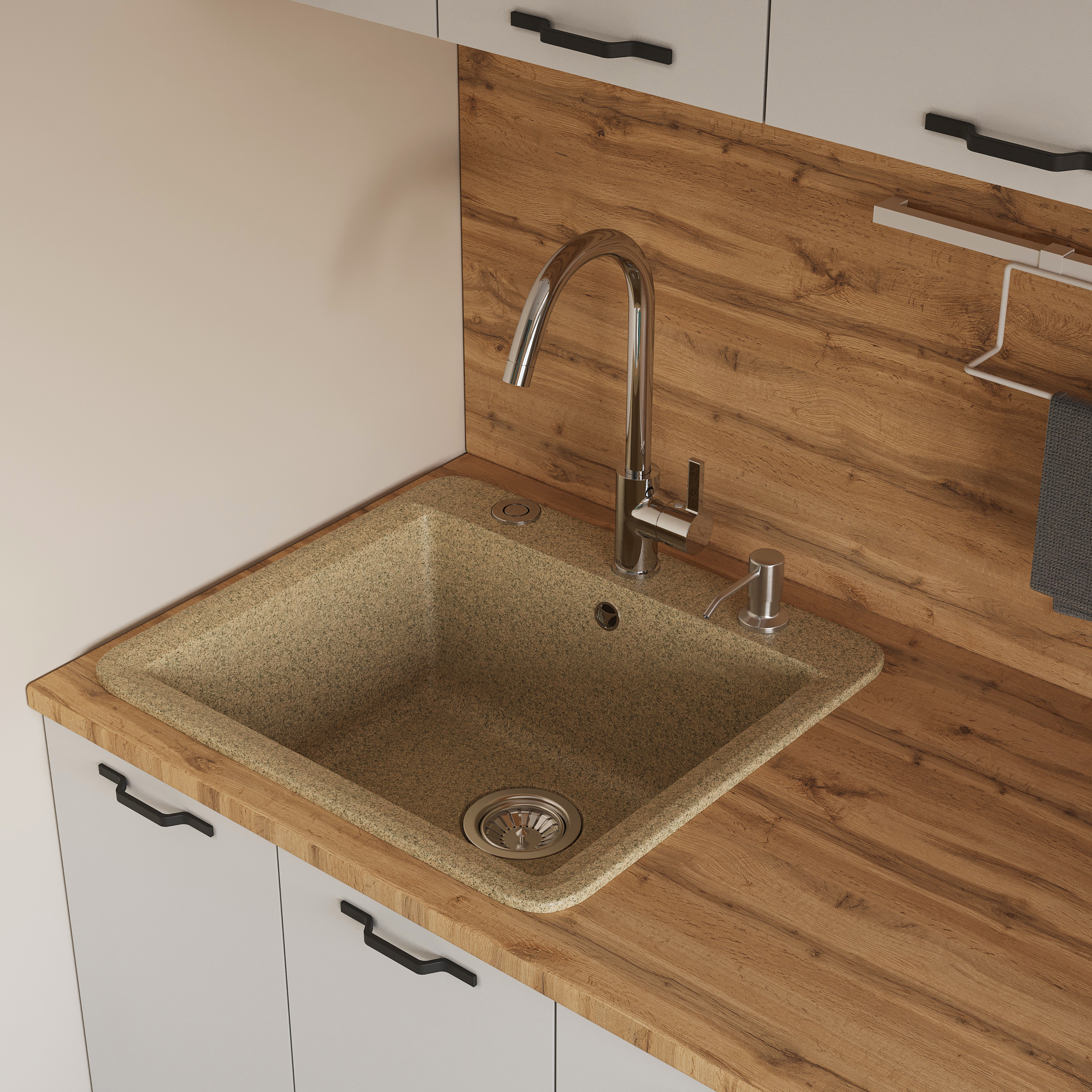 Дозатор для кухонной мойки Domaci Равенна 401 сатин купить в Тамбове