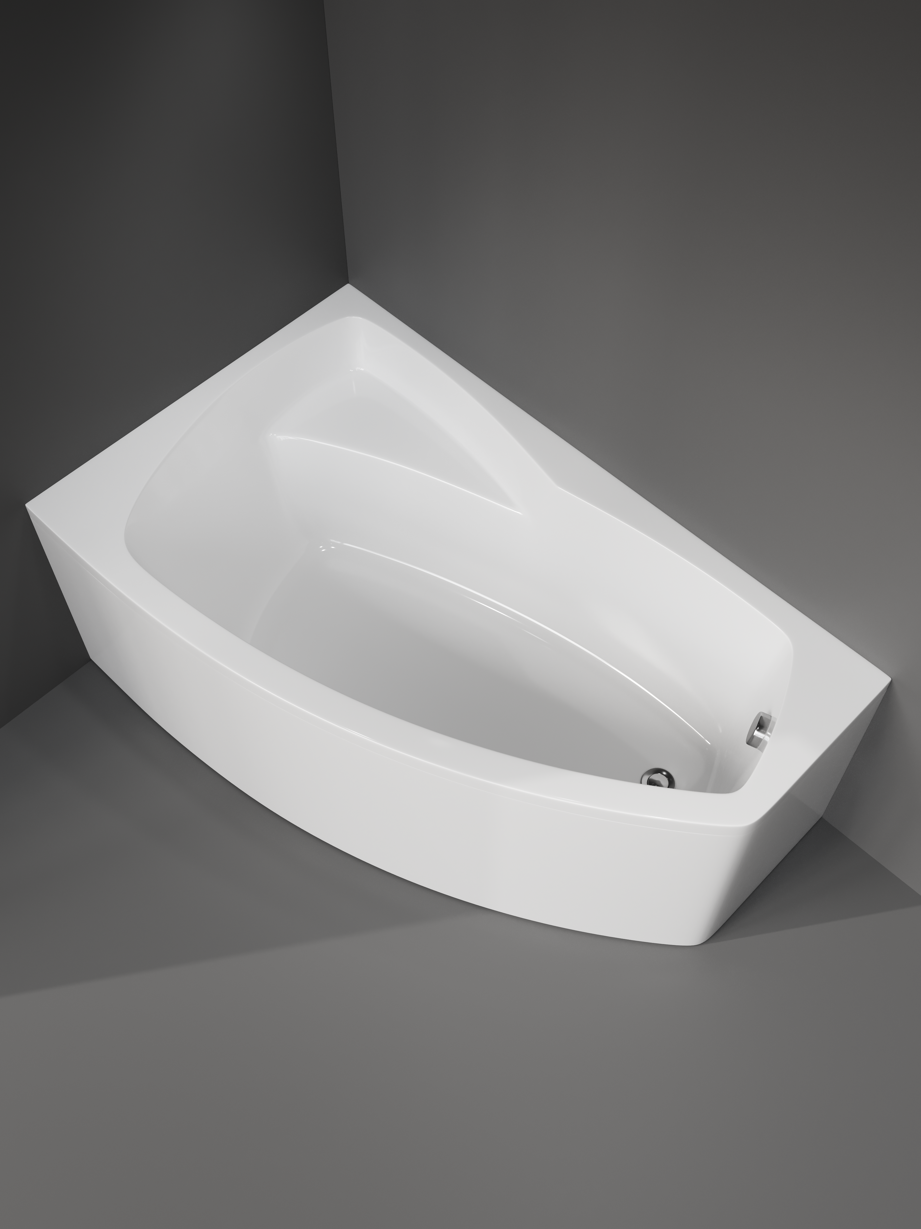 Акриловая ванна STWORKI Монтре L 150x90 см, угловая, левая, пристенная, белая, асимметричная, с каркасом, с сиденьем купить в Тамбове