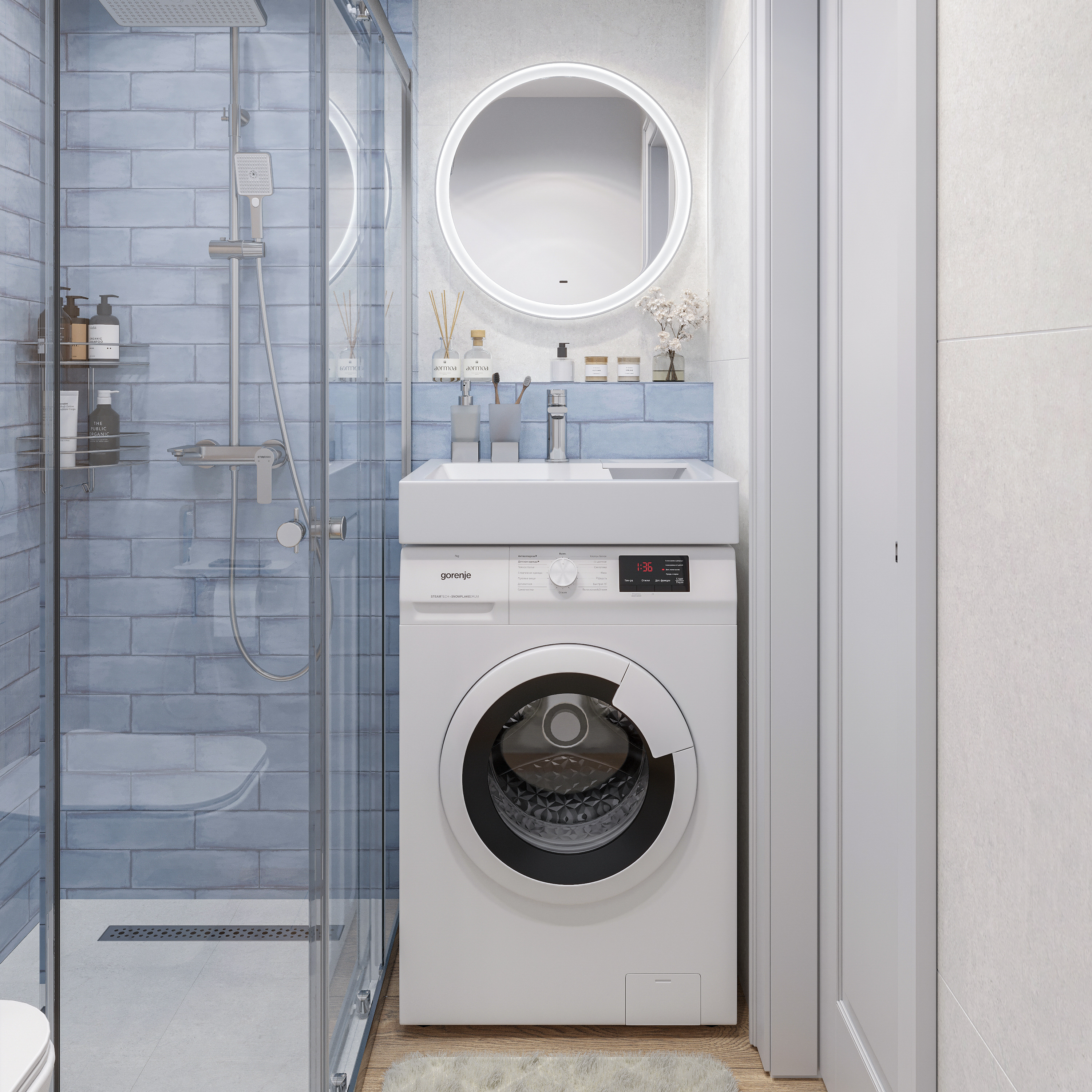 Зеркало круглое STWORKI Гриндстед 60 с подсветкой купить в Тамбове