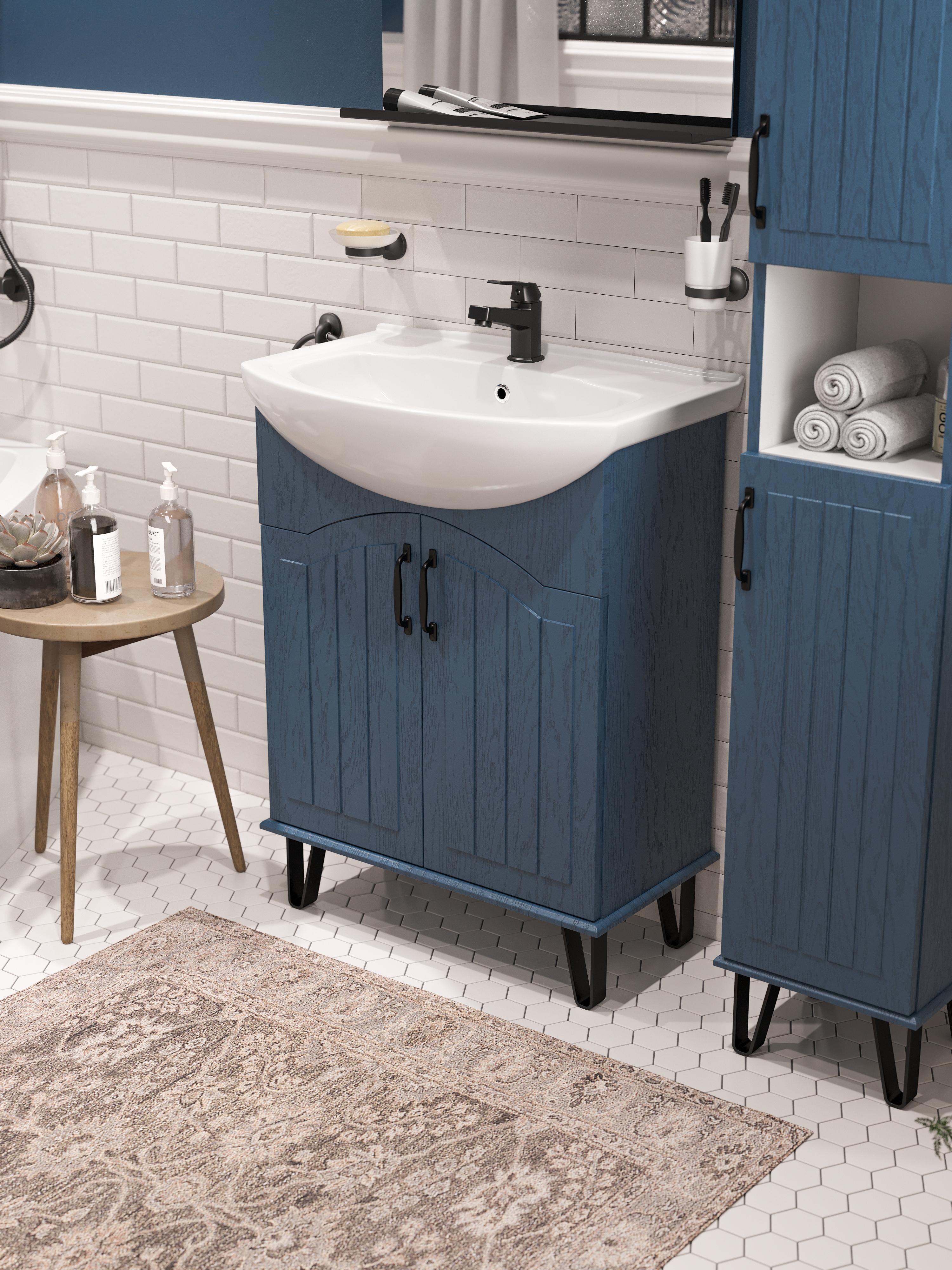 Тумба с раковиной DIWO Сочи 65 синяя купить в Тамбове