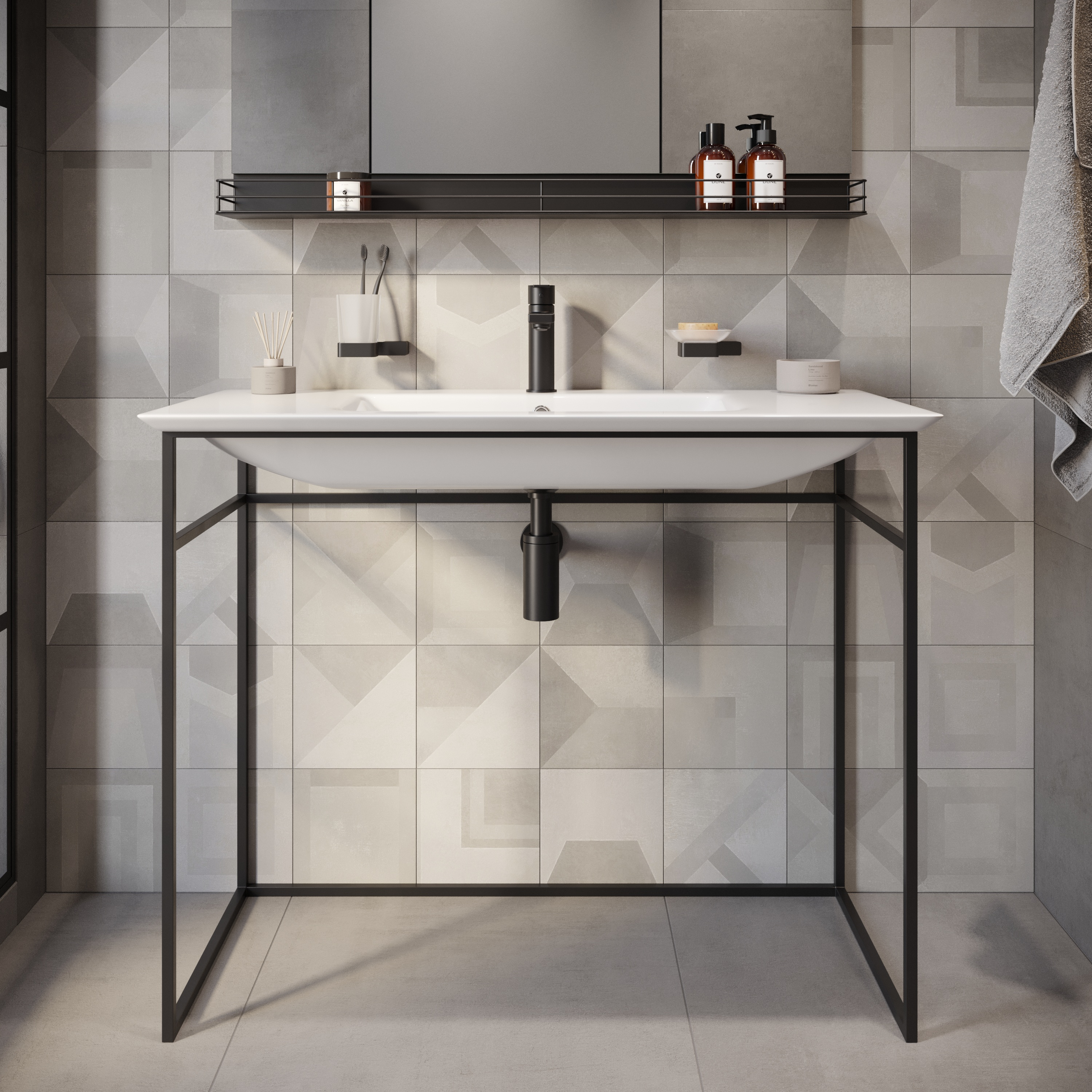 Сифон для раковины EWRIKA HFEW08030 32 мм, трубный, матовый черный, нержавеющая сталь