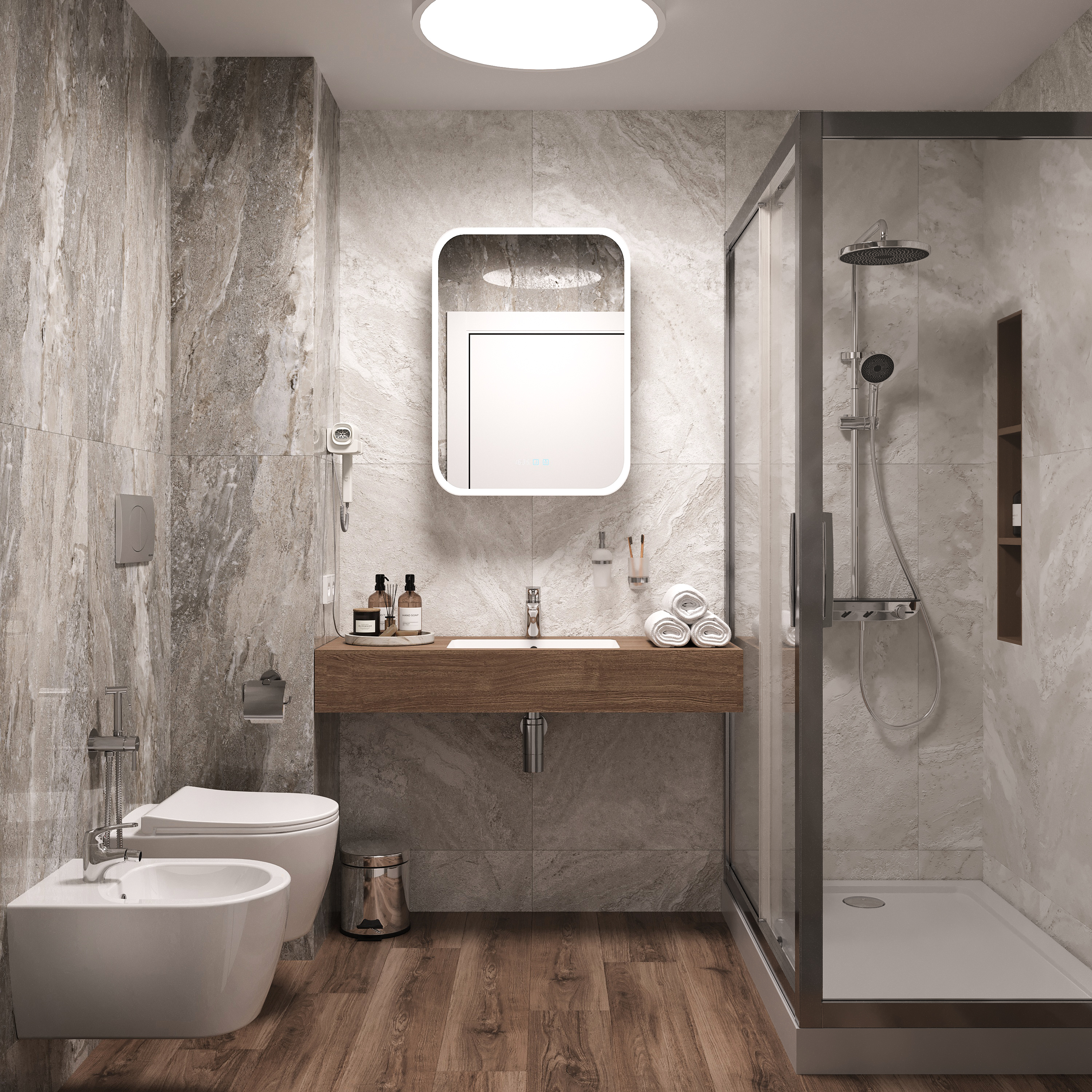 Комплект 2 в 1 Унитаз подвесной STWORKI Ноттвиль SETK3104-2616 белый + Биде K3106-2605-001-1-0000 купить в Тамбове