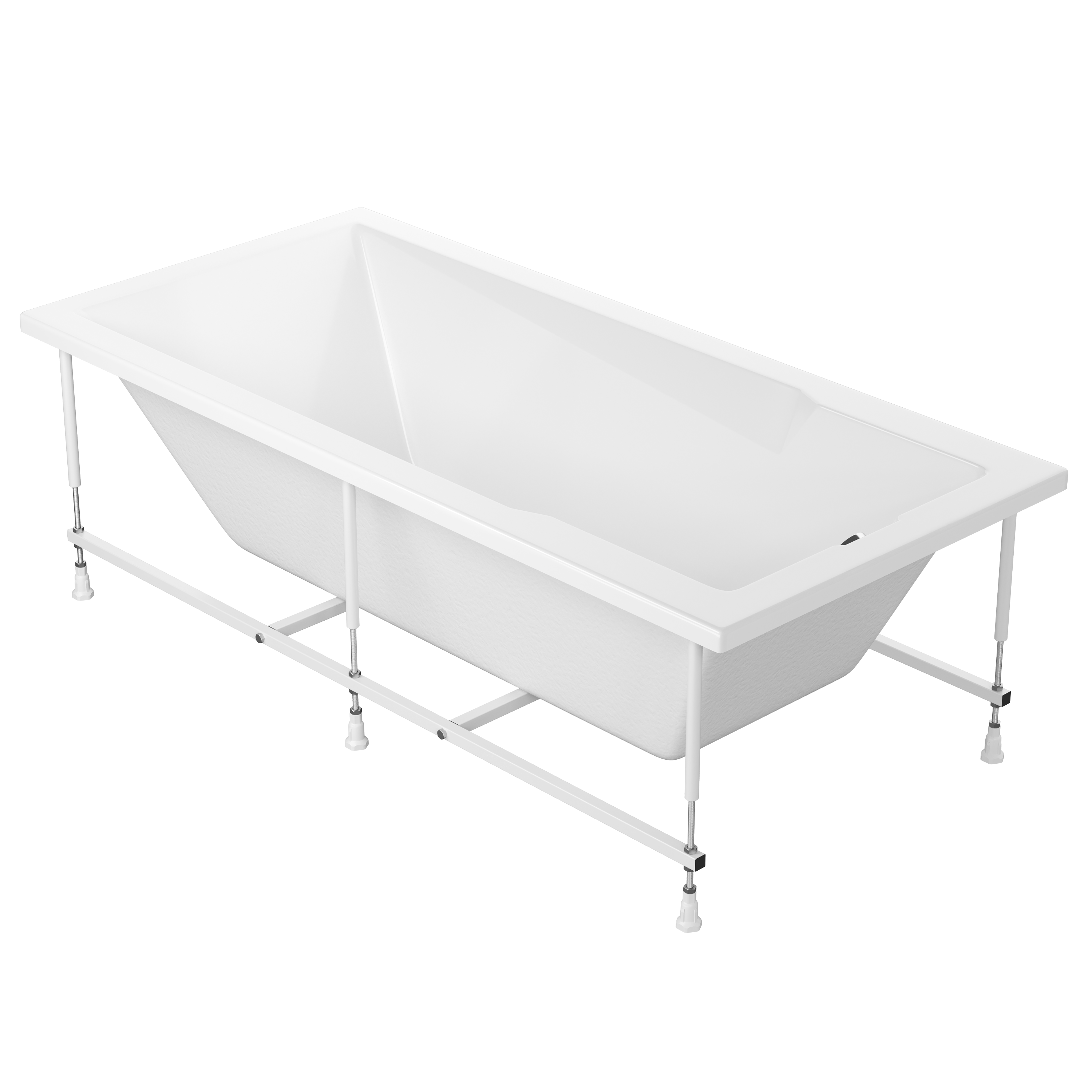 Акриловая ванна STWORKI Копенгаген 190x90 см, пристенная, белая, с каркасом купить в Тамбове