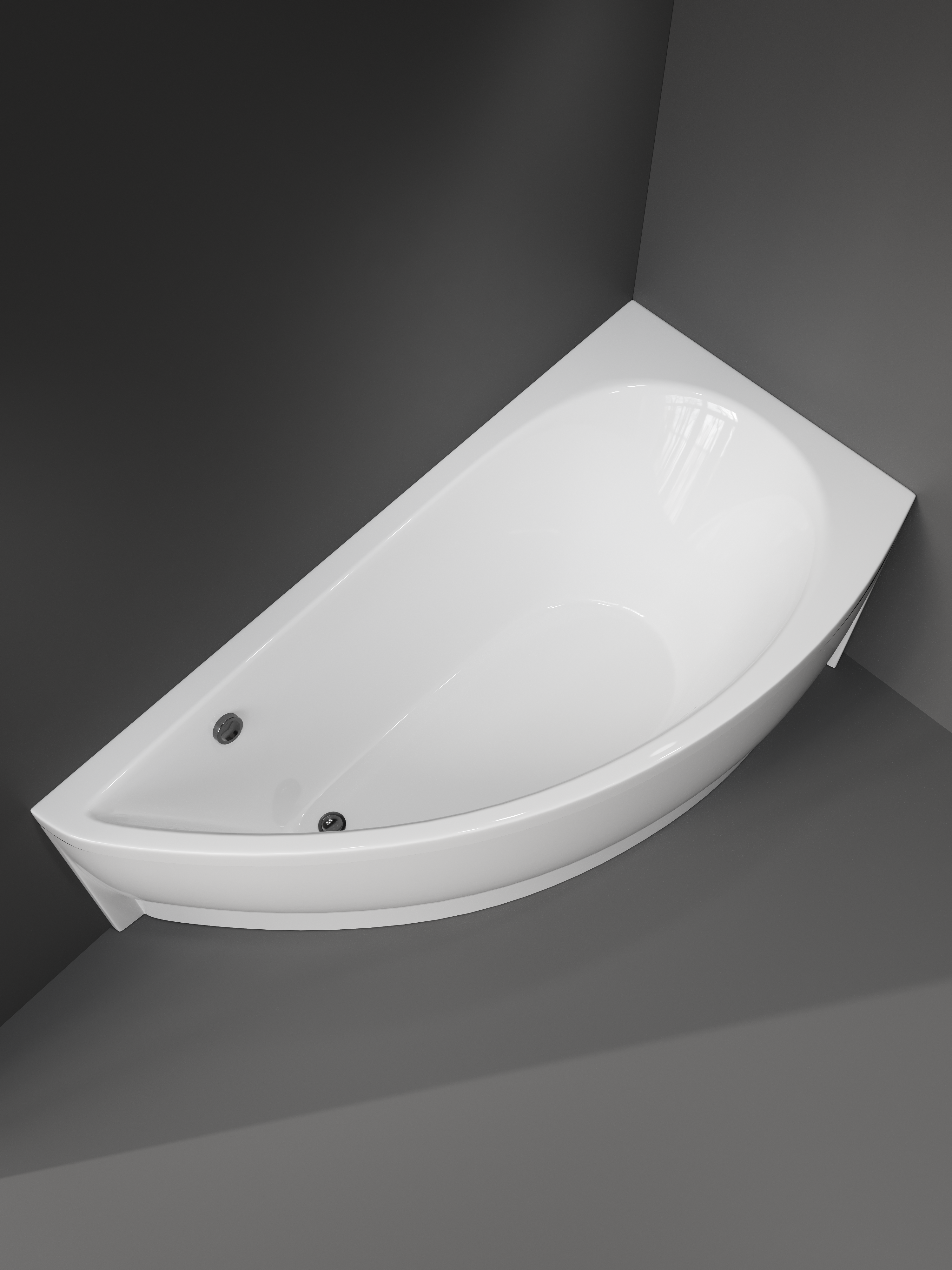 Акриловая ванна STWORKI Лунд R 150x75 см, угловая, правая, пристенная, белая, асимметричная, с каркасом купить в Тамбове