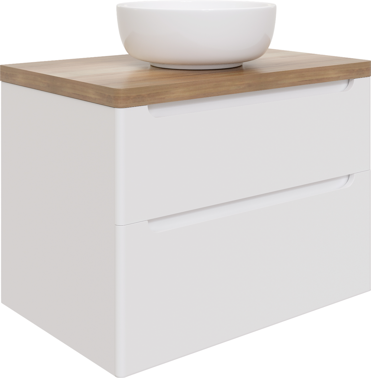 Мебель для ванной комнаты STWORKI Берген 80 белая со светлой столешницей, раковина Sottile 1477-001-0125