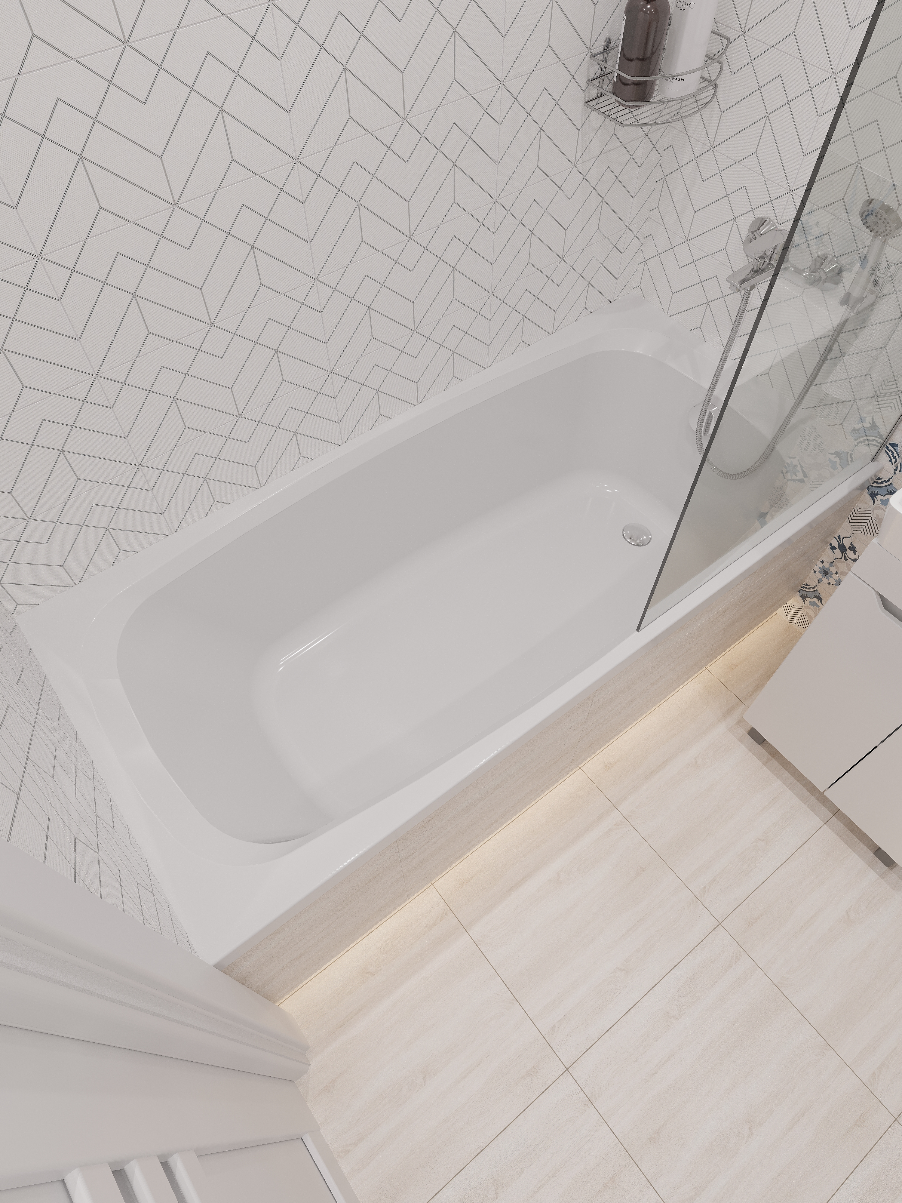 Акриловая ванна DIWO Дмитров без опоры 160x75 см, пристенная, белая, с ручками