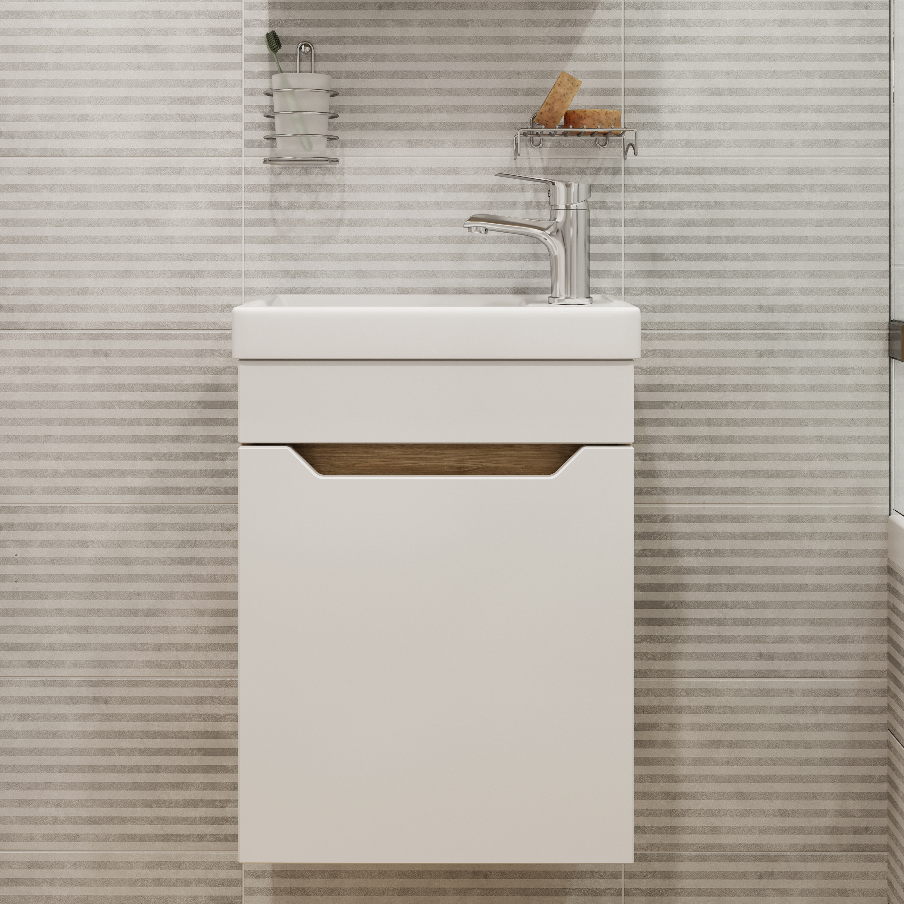 Тумба под раковину без столешницы DIWO Архангельск 40 подвесная, дуб сонома