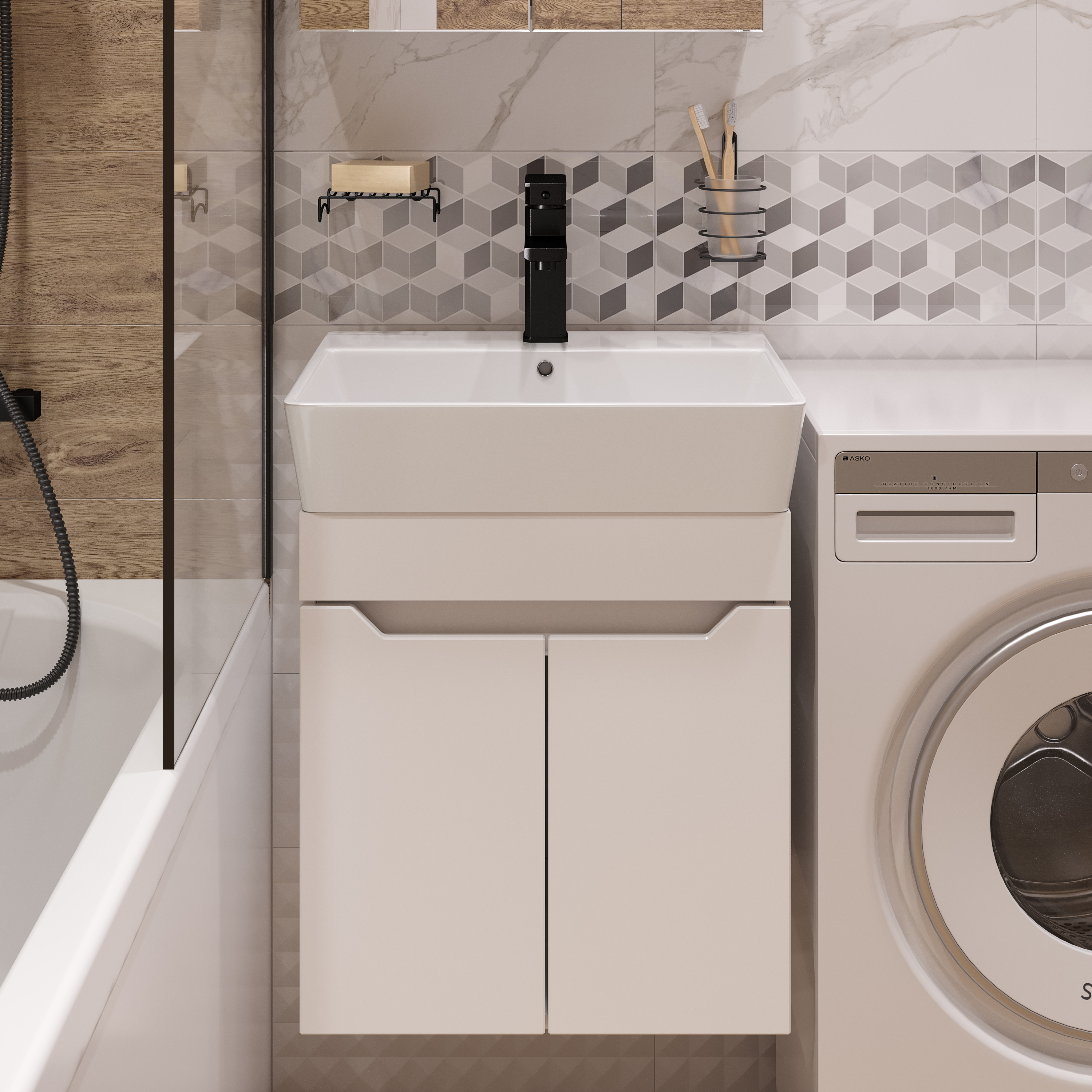 Тумба под раковину без столешницы DIWO Архангельск 50 подвесная, белая