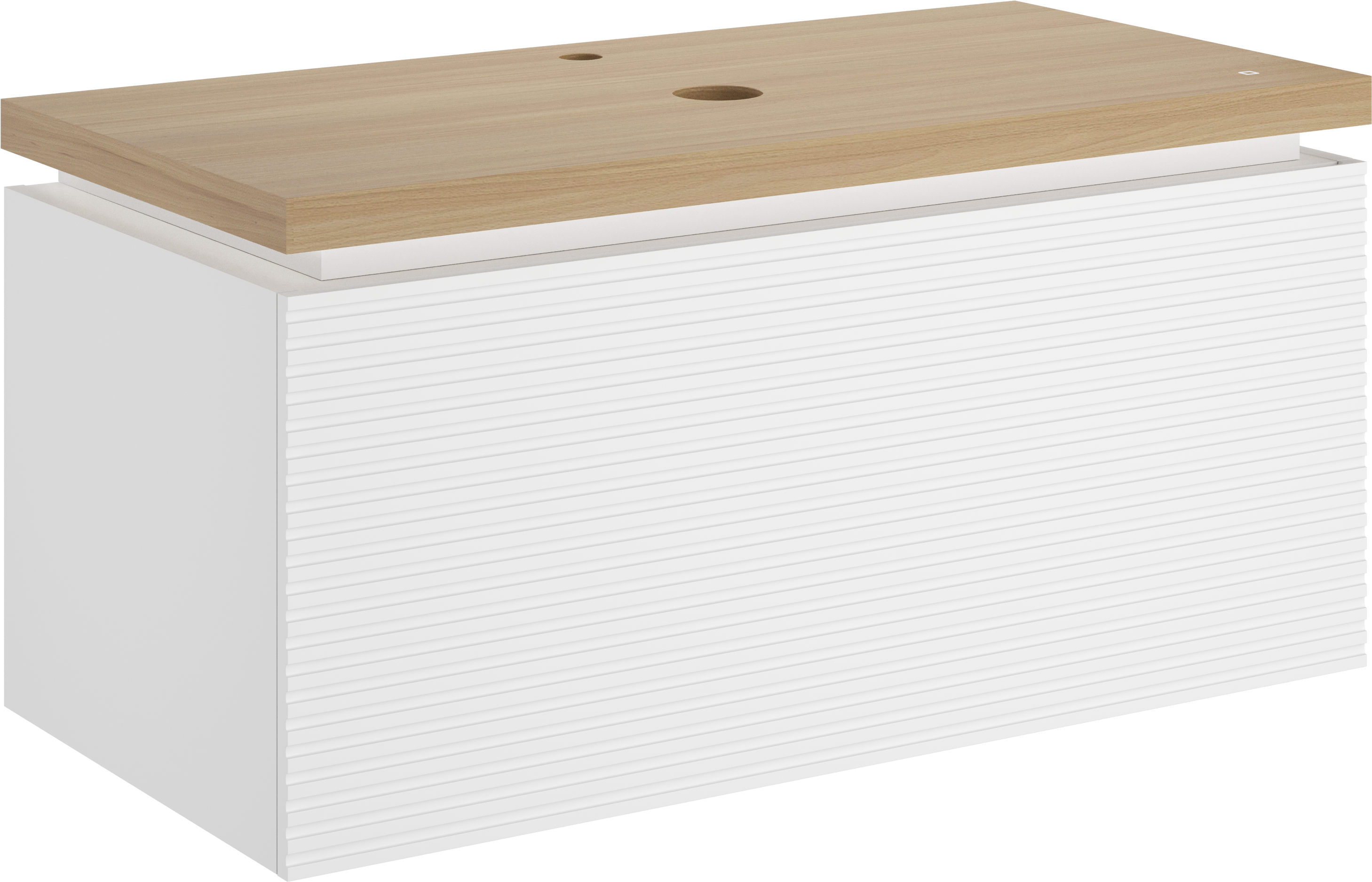 Тумба под раковину со столешницей STWORKI Рандерс 100, дерево, подвесная, с подсветкой