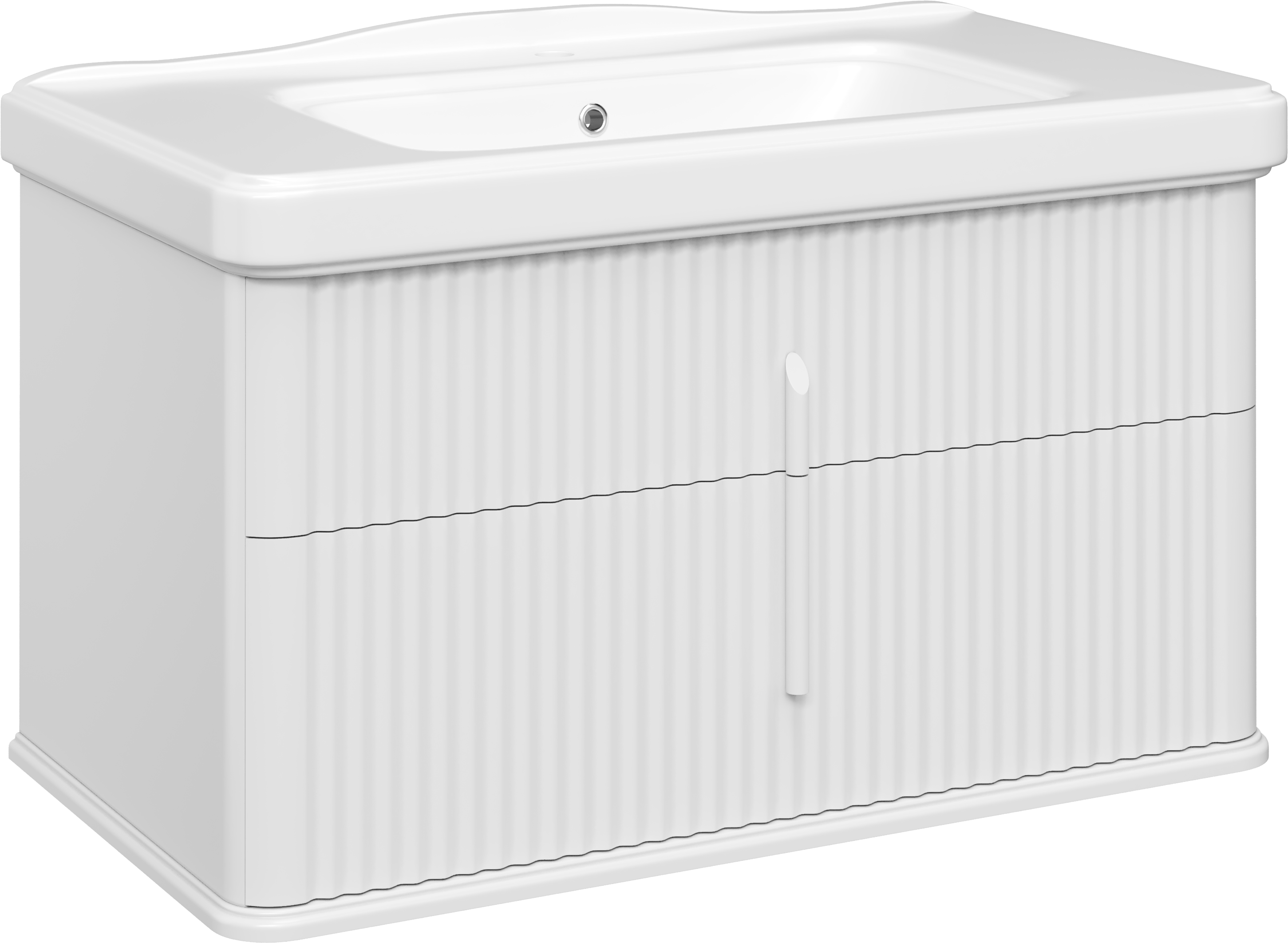 Тумба с раковиной STWORKI Молде 95 белая, раковина Молде 15095-KL