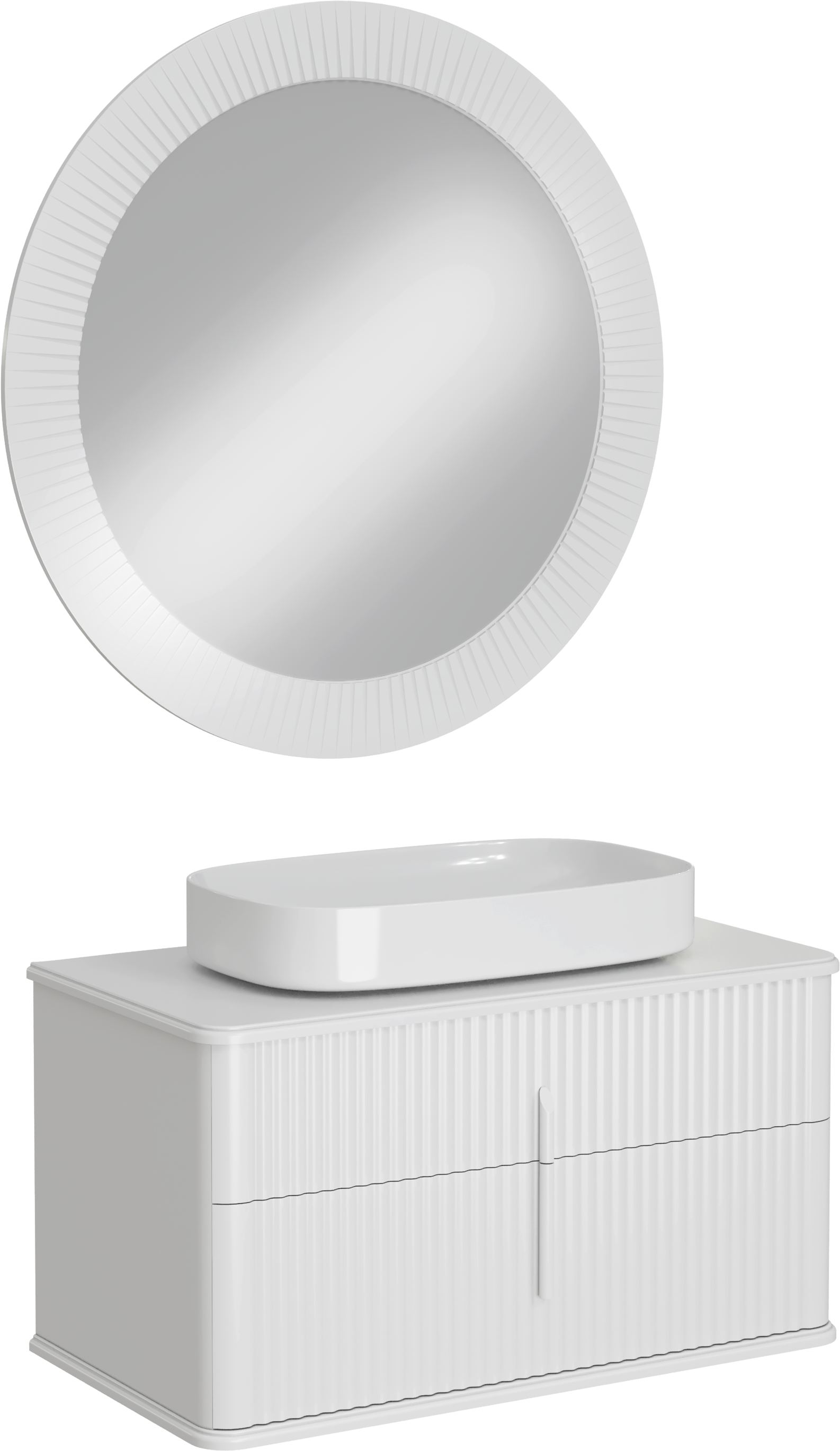 Мебель для ванной комнаты STWORKI Молде 95 белая, со столешницей