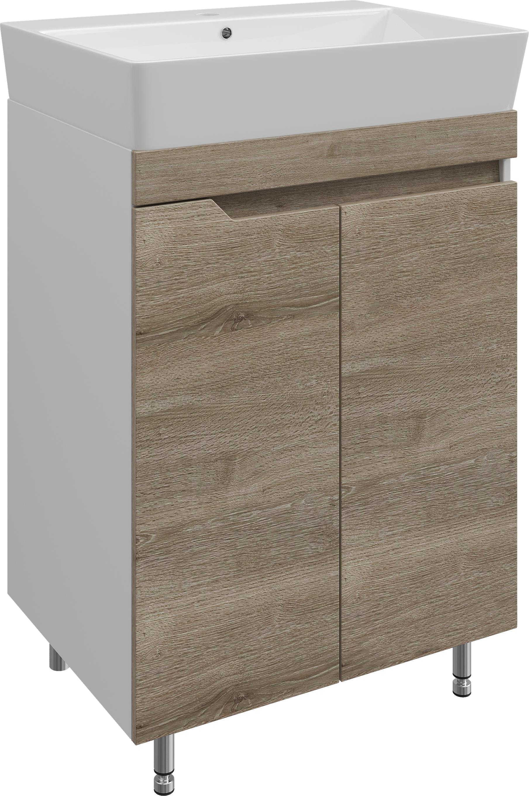 Тумба с раковиной DIWO Воронеж 60 напольная, ореховый дубослив