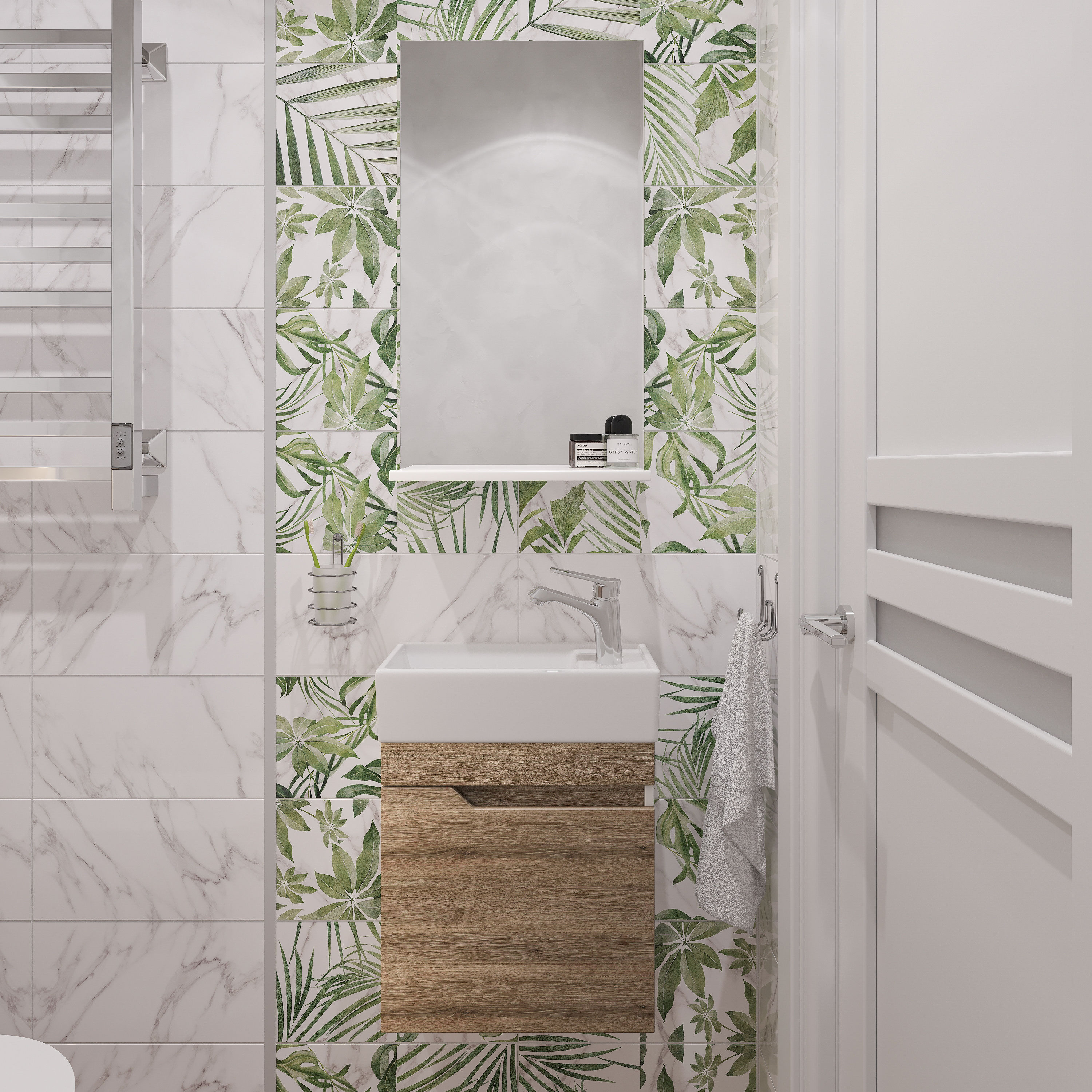 Мебель для ванной комнаты DIWO Воронеж 40 подвесная, ореховый дубослив, с сифоном