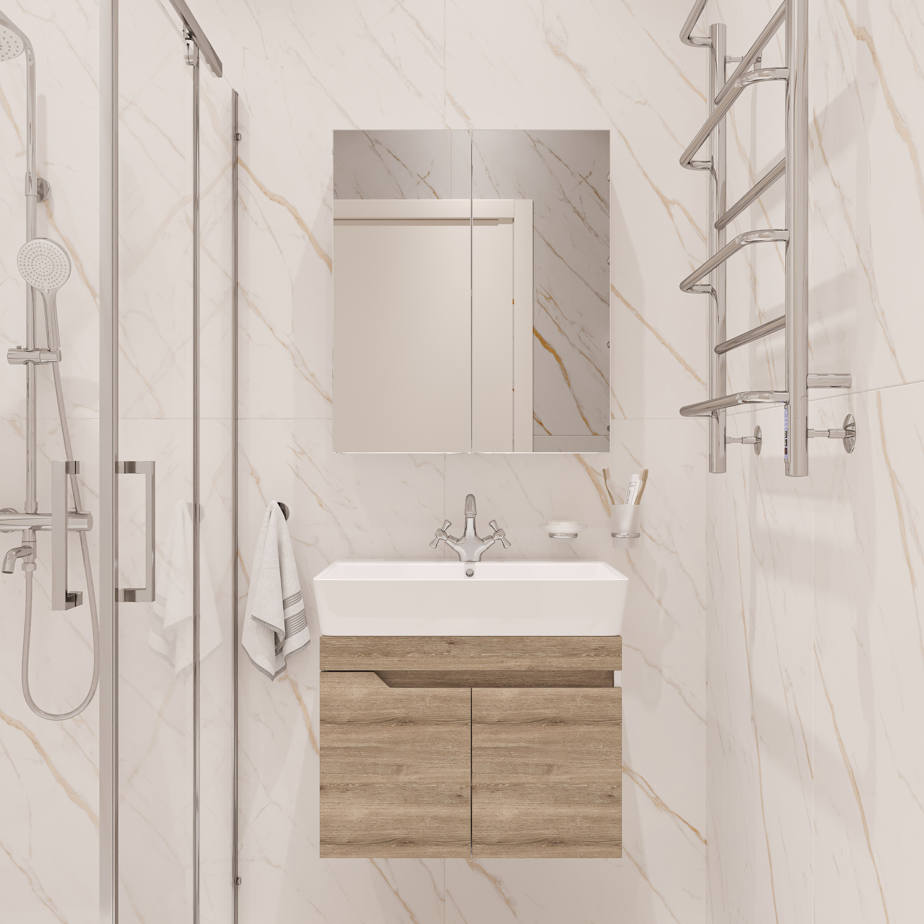 Тумба под раковину без столешницы DIWO Воронеж 60 подвесная, ореховый дубослив