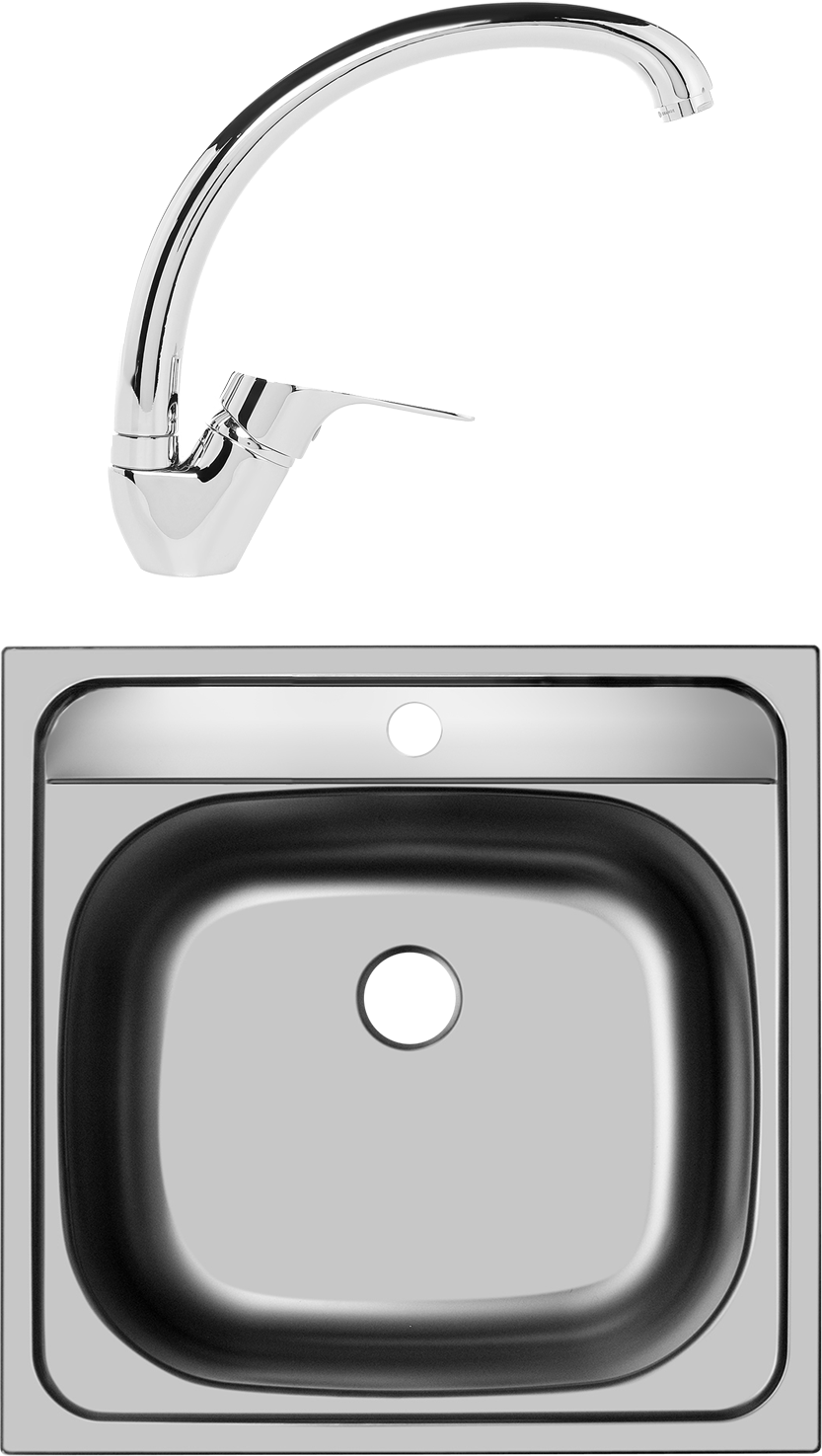 Комплект Мойка кухонная Domaci Равенна Ssik DCL 480*480 (4) + Смеситель