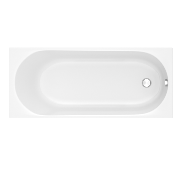 Акриловая ванна STWORKI Нюборг 170x75 см, пристенная, белая, с каркасом