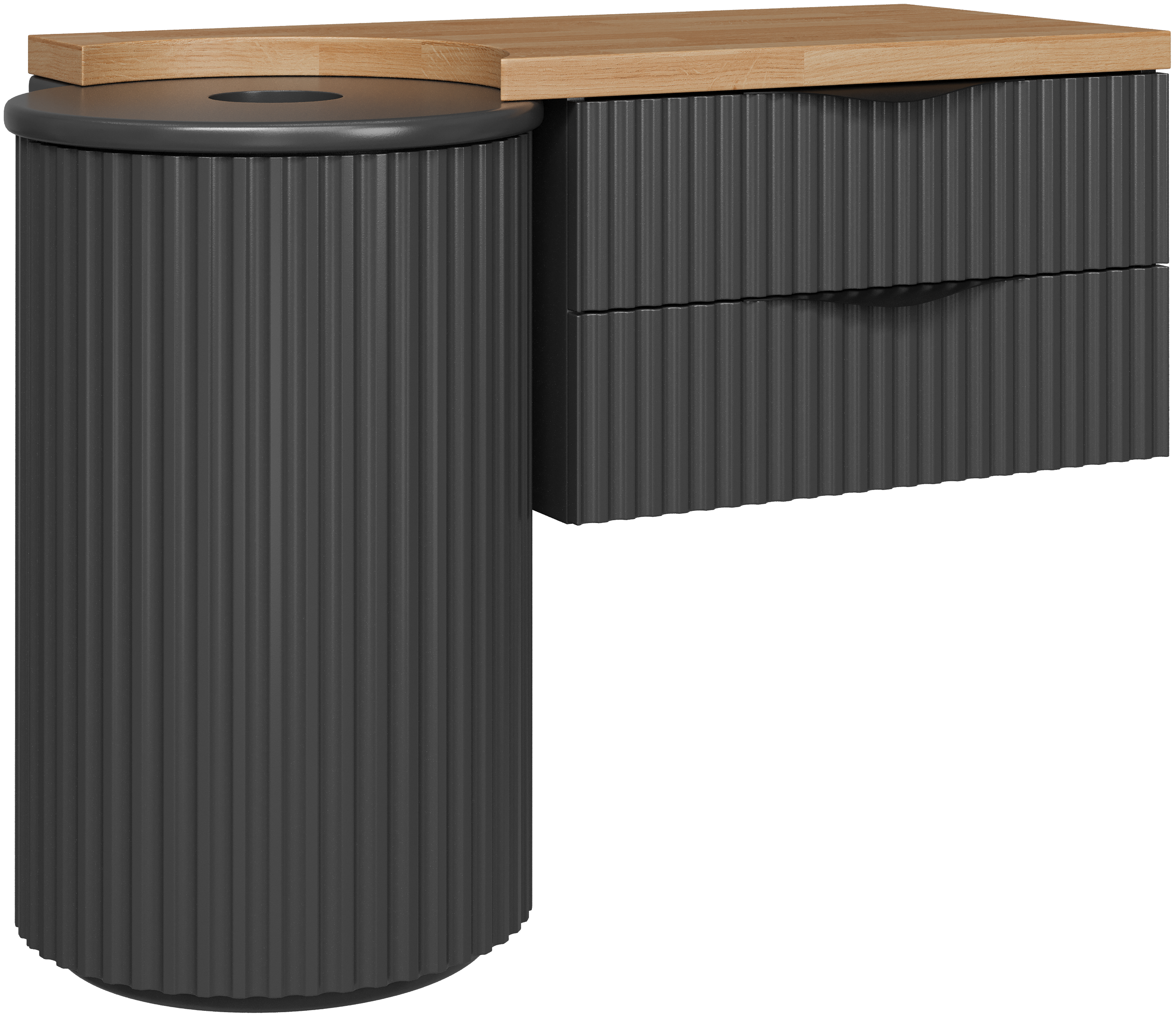 Тумба под раковину со столешницей STWORKI Lotus 107 antracite matt