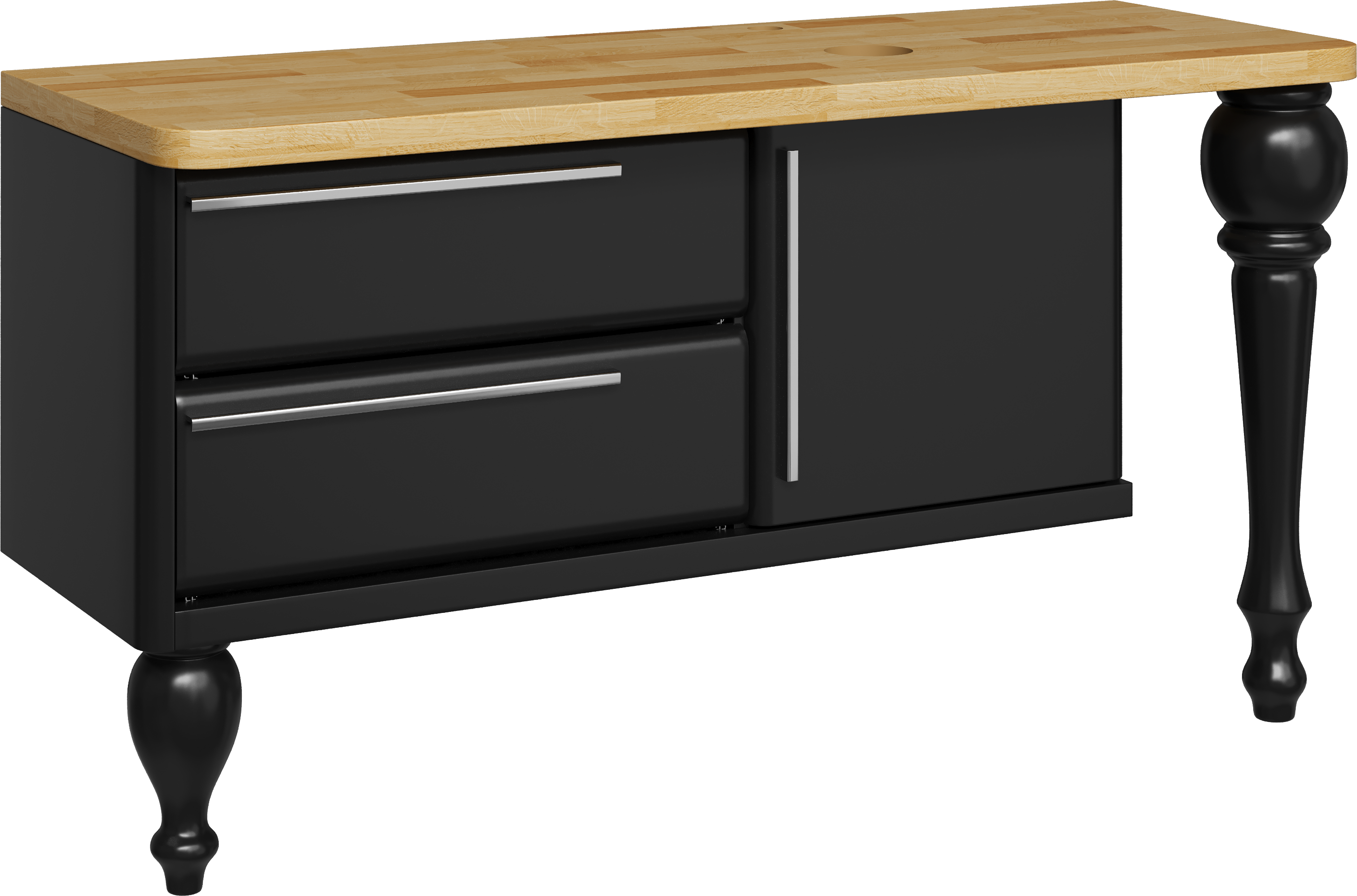 Тумба под раковину со столешницей STWORKI Prestige 140, black matt