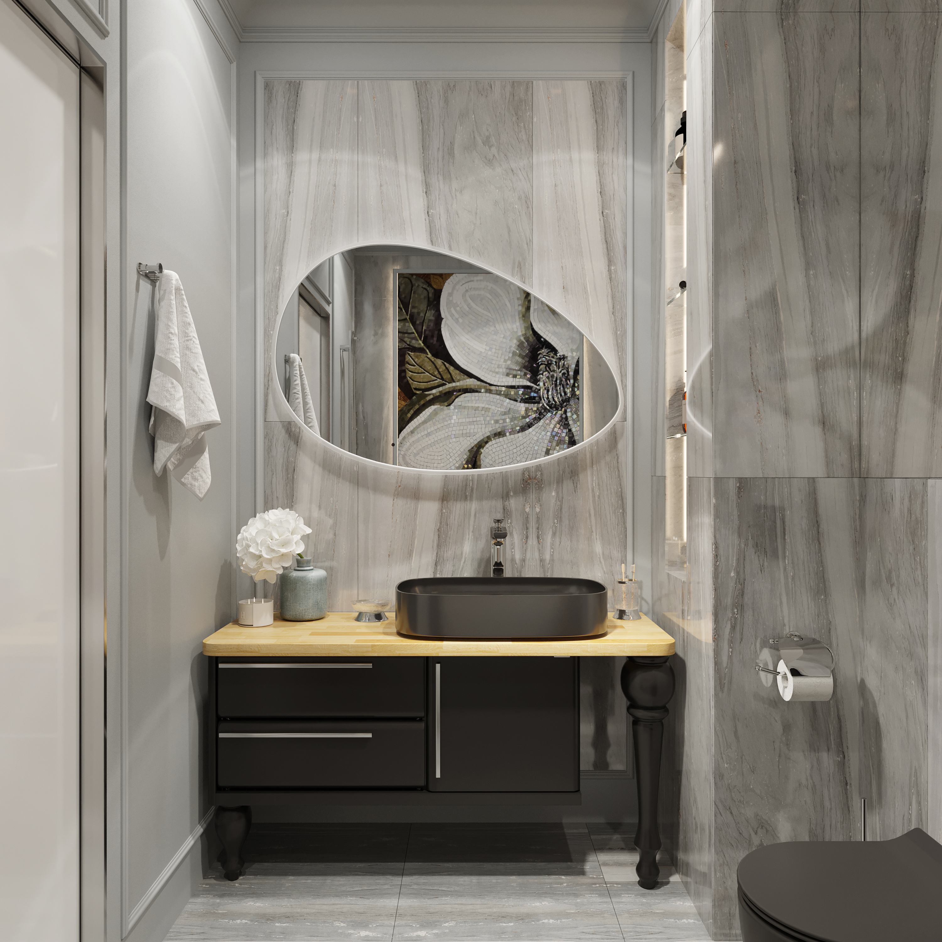 Мебель для ванной комнаты STWORKI Prestige 140 black matt