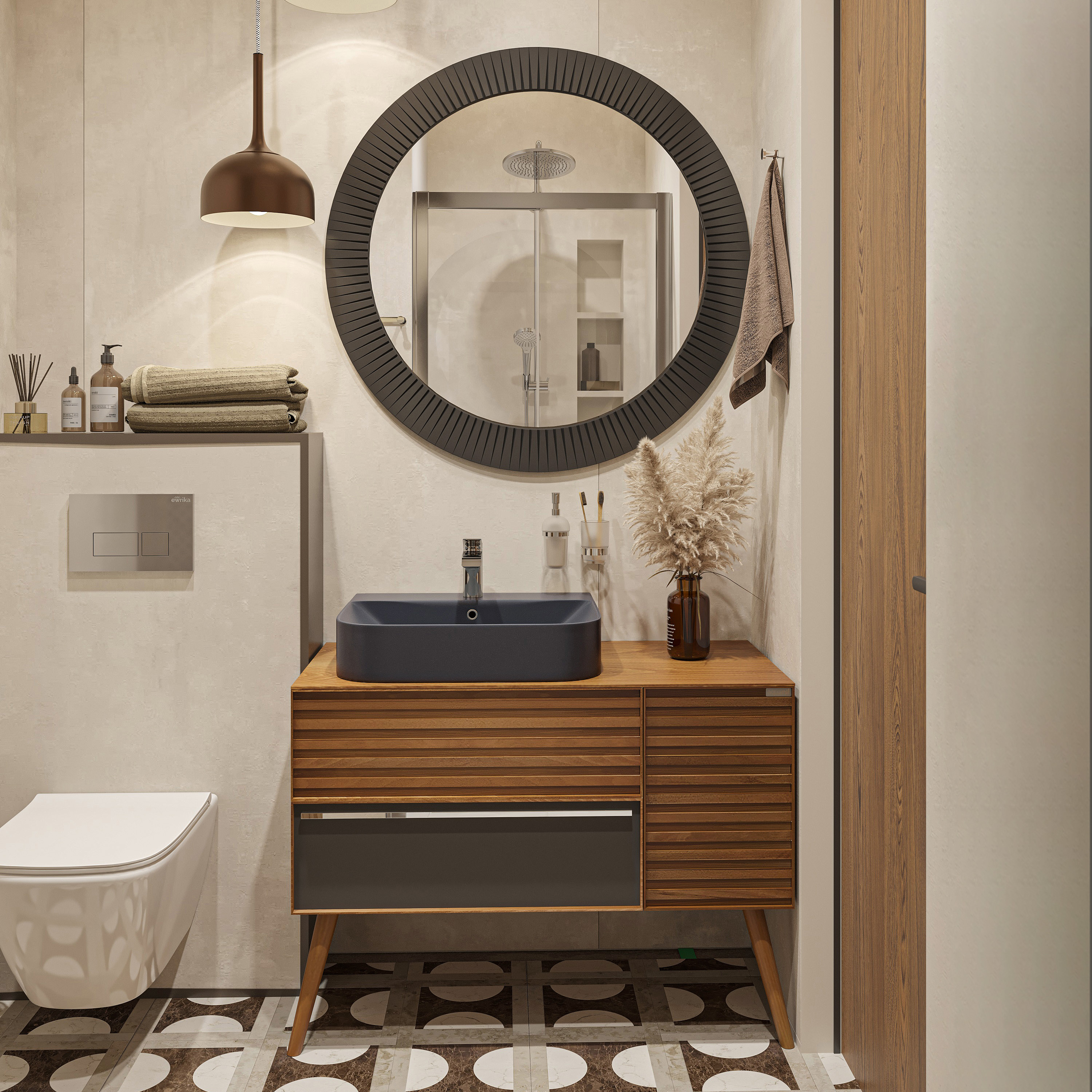 Мебель для ванной комнаты STWORKI Zelena 100 anthracite