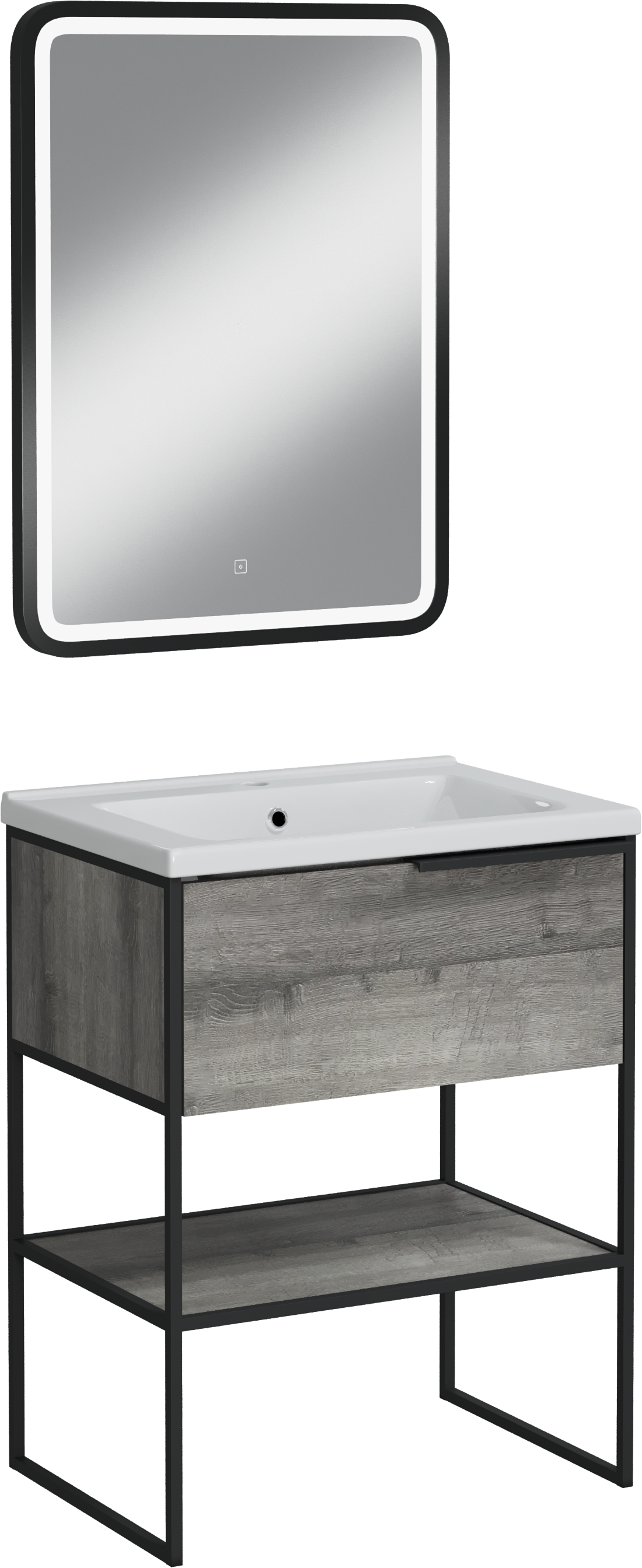 Мебель для ванной комнаты STWORKI Брамминг 65 напольная, дуб шерман серый