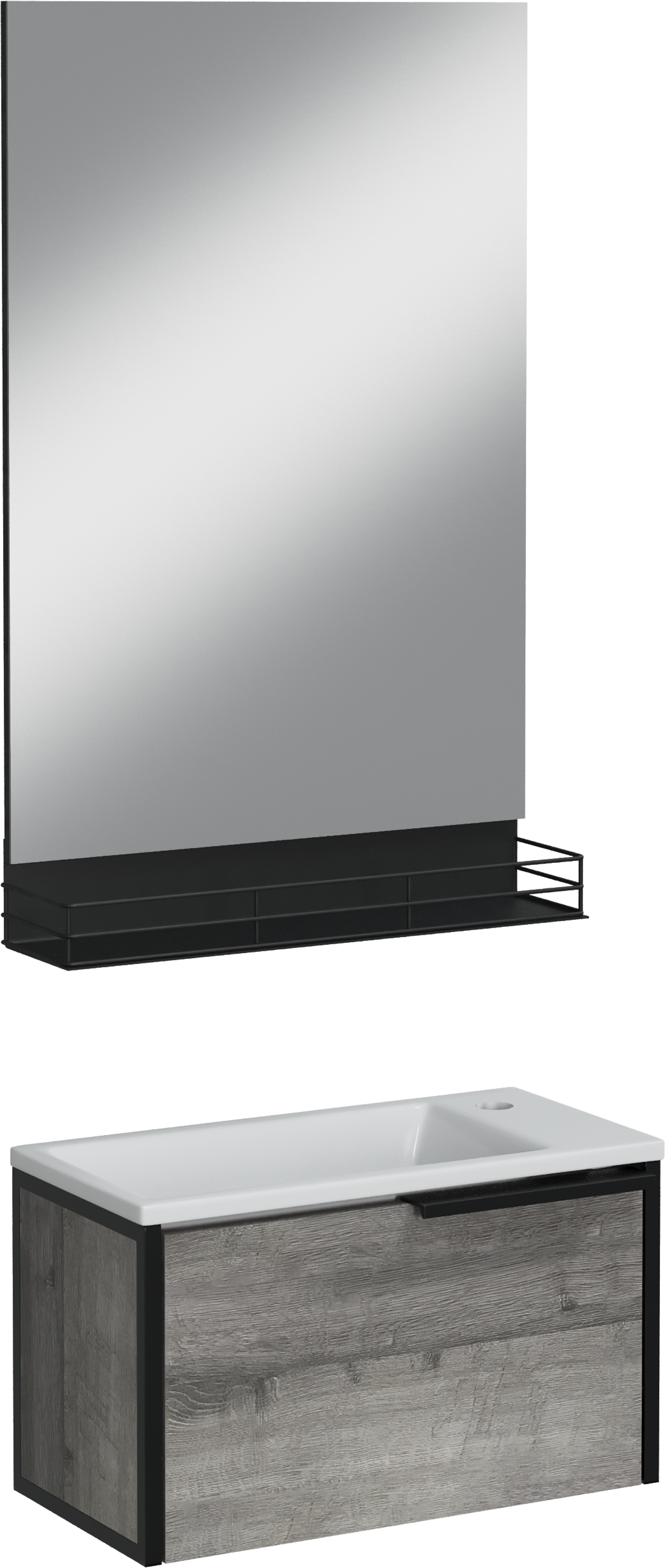 Мебель для ванной комнаты STWORKI Брамминг 50, подвесная, дуб шерман серый