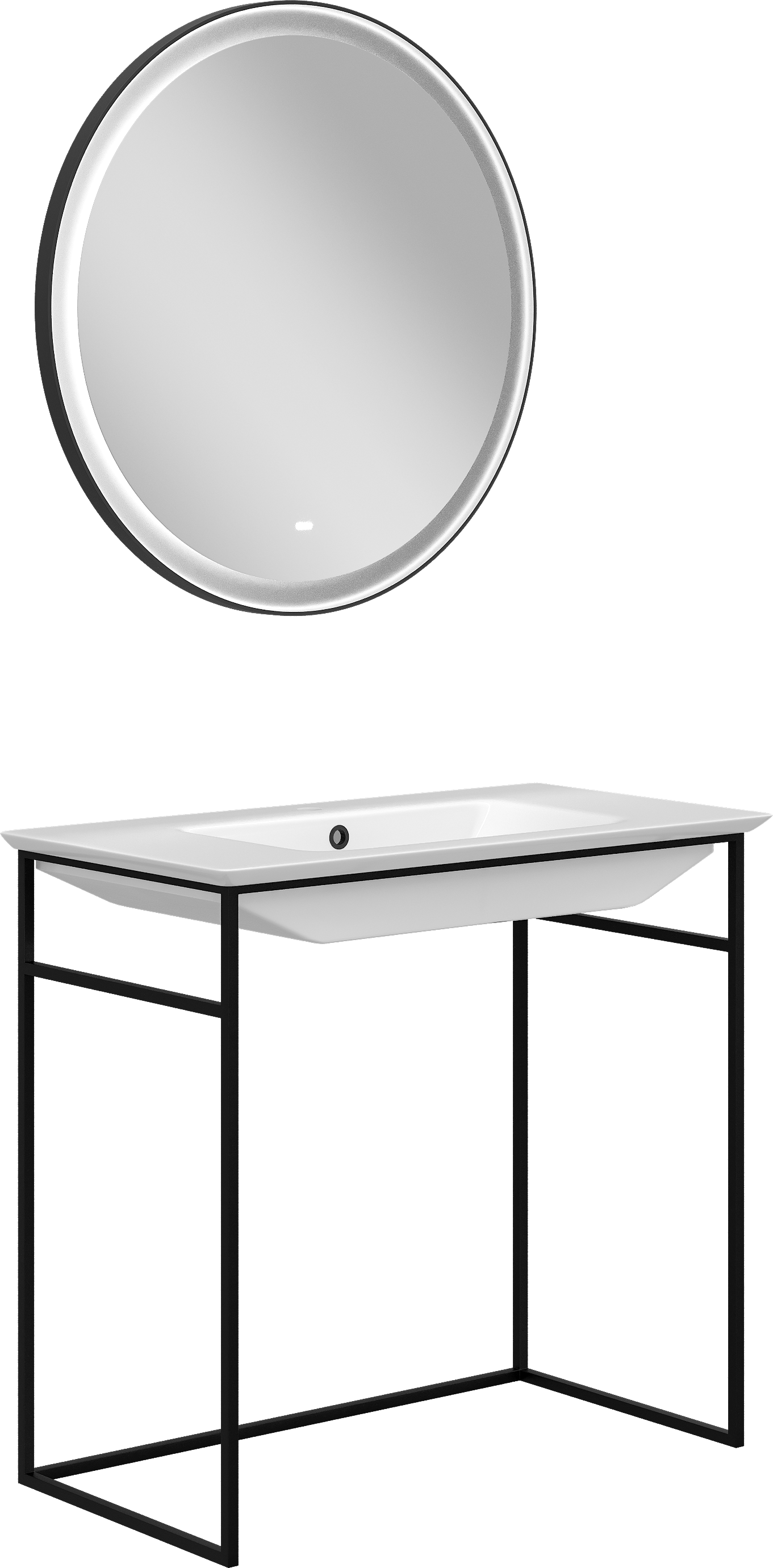 Мебель для ванной комнаты STWORKI Мосс 90 с раковиной 14090-KL, черный муар