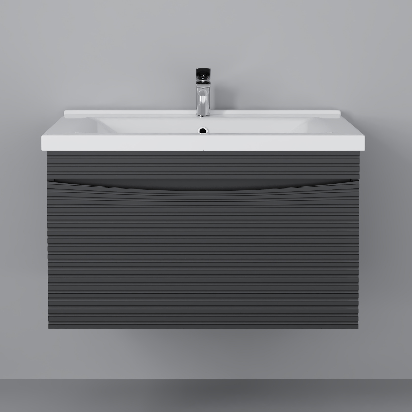 Тумба с раковиной STWORKI Хедмарк 80 антрацит