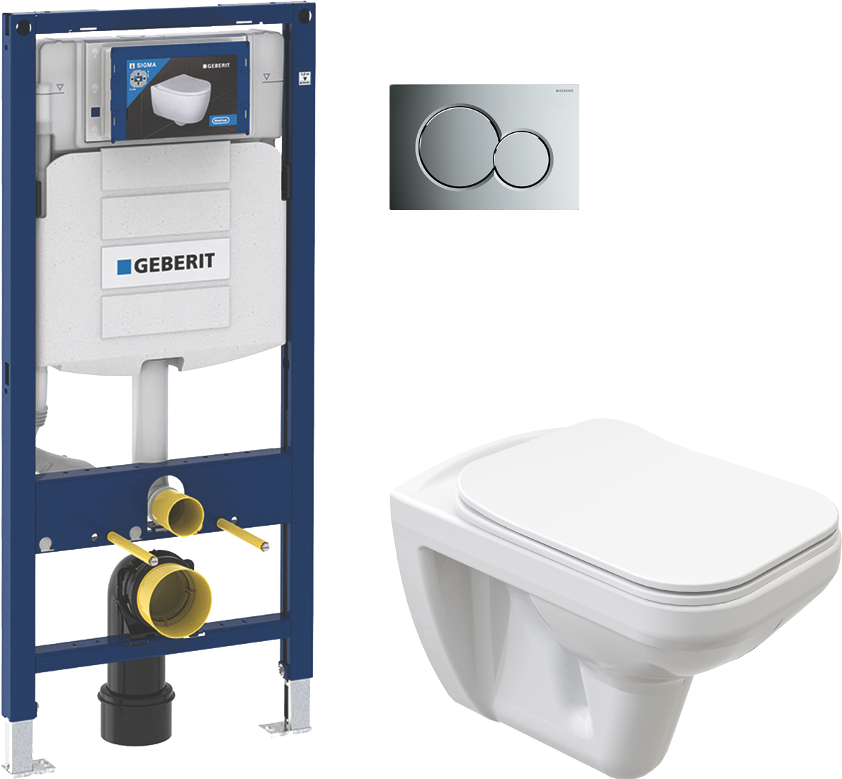 Комплект  Унитаз подвесной STWORKI Дублин SETK3504-0605-001-1-6000 с микролифтом + Система инсталляции для унитазов Geberit Duofix UP 320 111.300.00.5 + Кнопка смыва Geberit Sigma 01 115.770.21.5 хром
