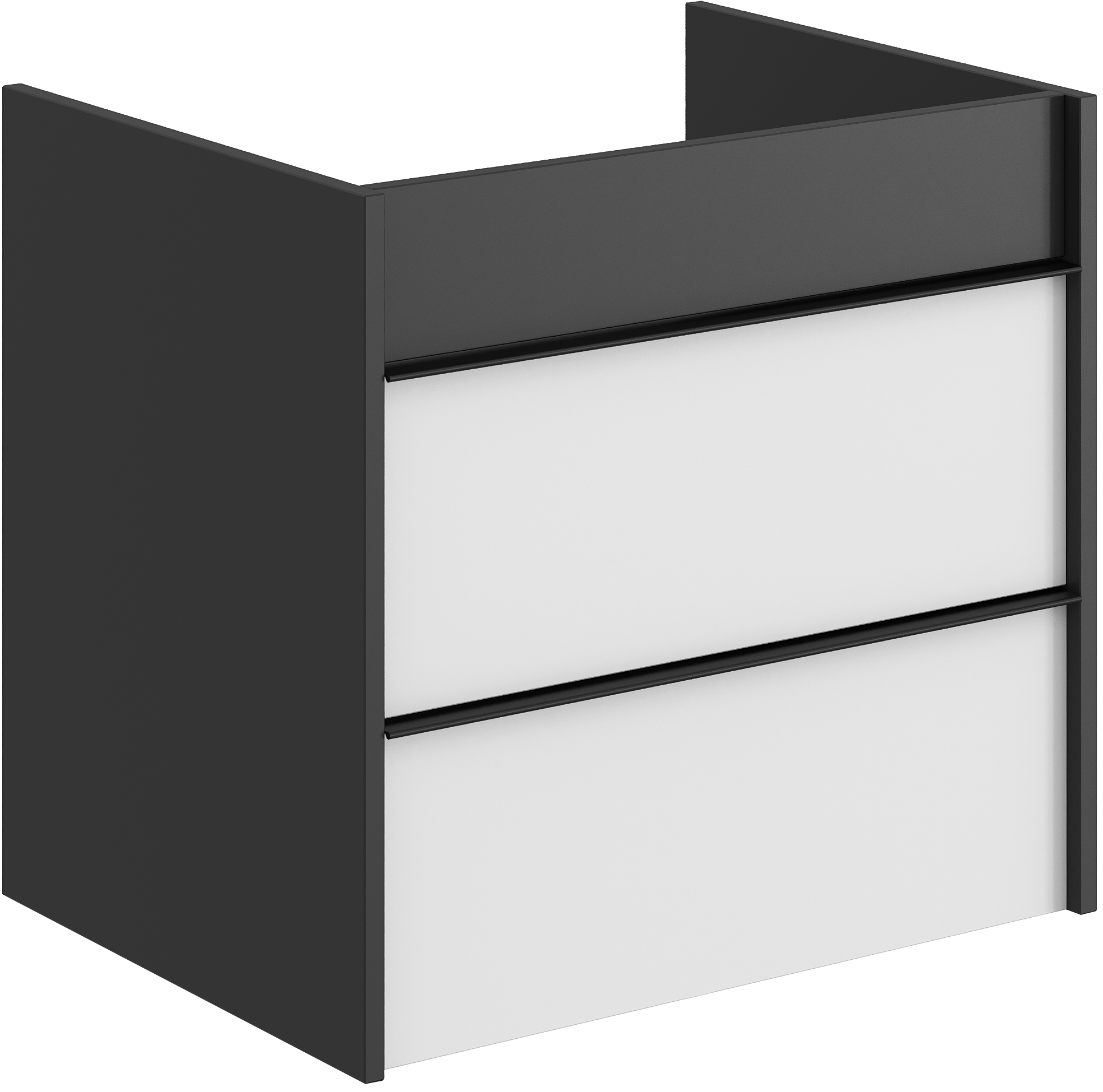 Тумба под раковину STWORKI Гриндстед 60 белый матовый, антрацит матовый