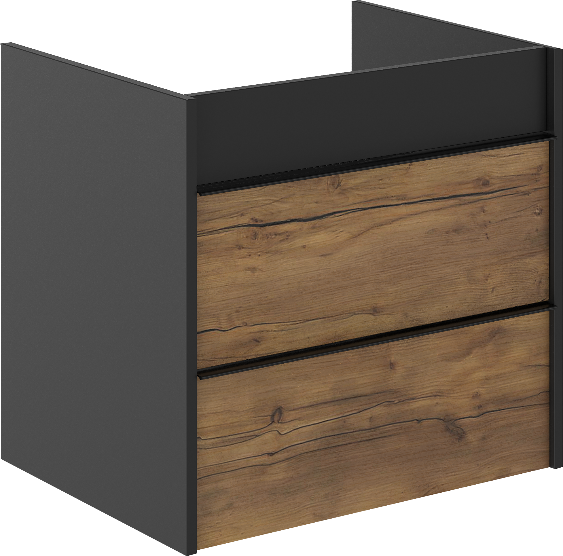 Тумба под раковину STWORKI Гриндстед 60 дуб таксония, антрацит матовый