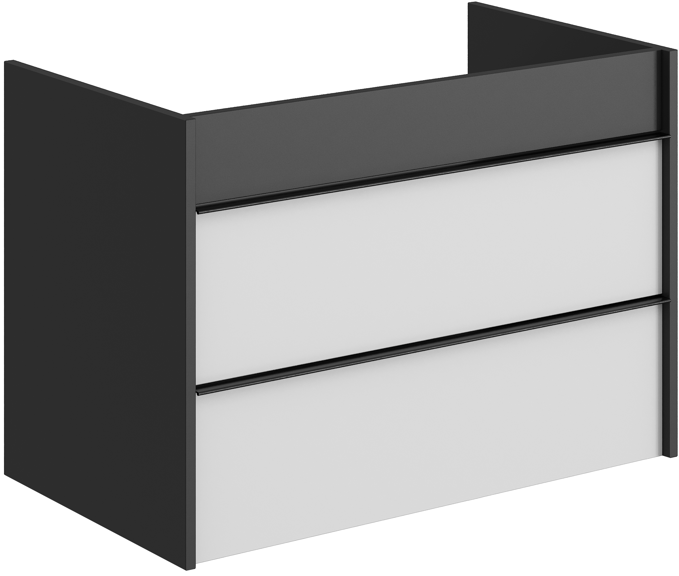 Тумба под раковину STWORKI Гриндстед 80 белый матовый, антрацит матовый