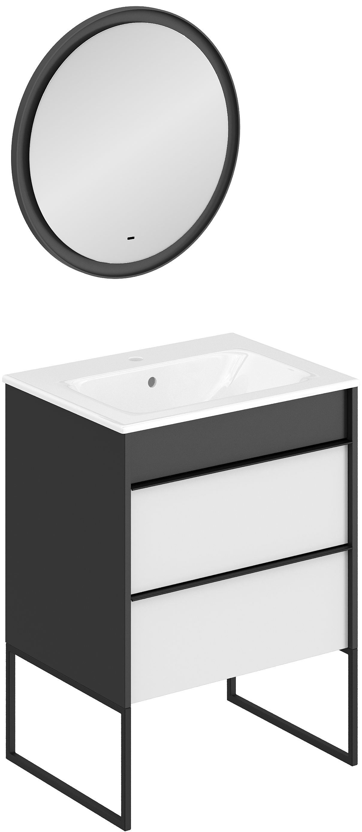 Мебель для ванной комнаты STWORKI Гриндстед 60 белый матовый, антрацит матовый