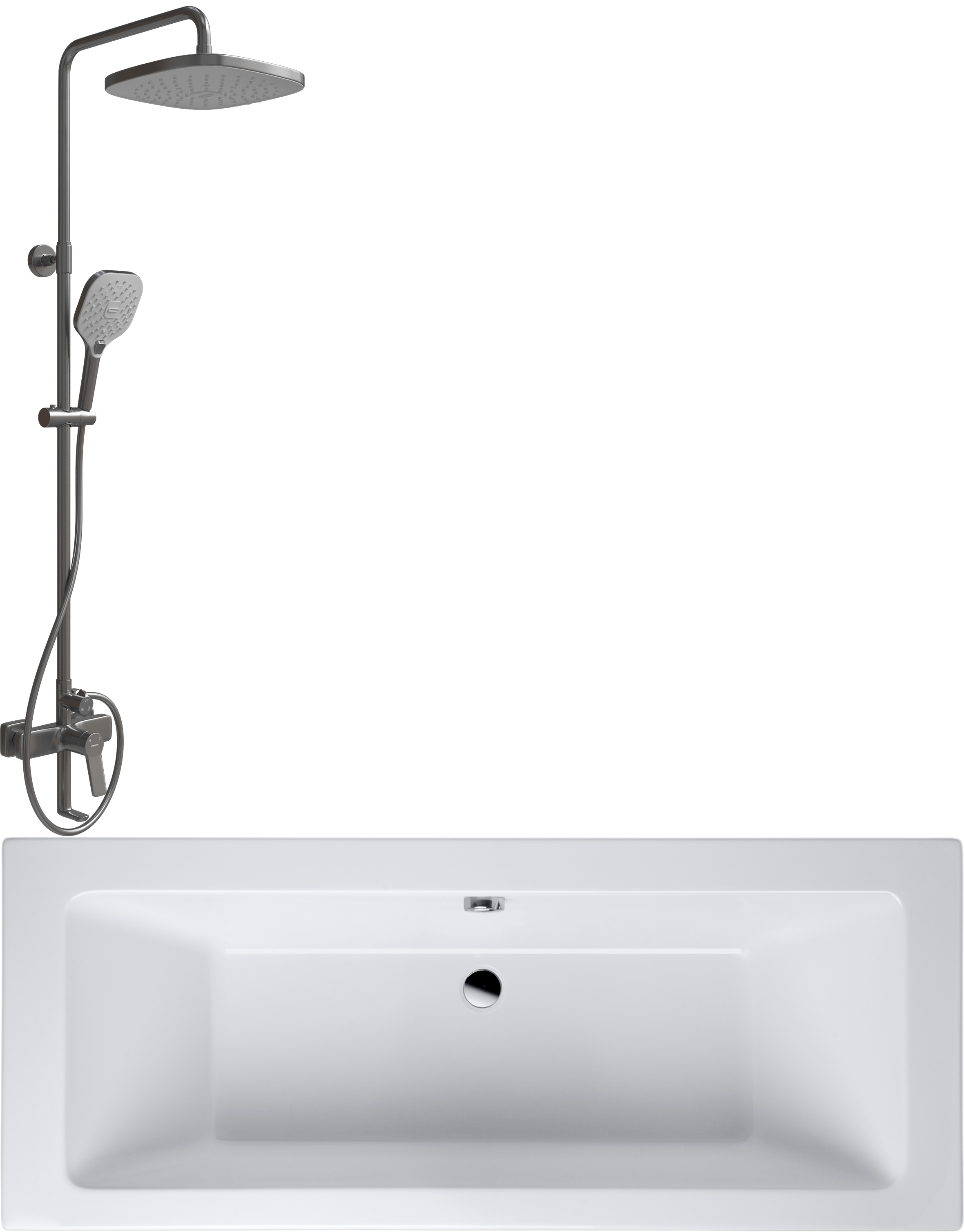 Комплект Акриловая ванна Artemis Sentinus 170x80 см, пристенная, белая, с каркасом + Стойка STWORKI Ларвик HWB0502-P01GD вороненая сталь