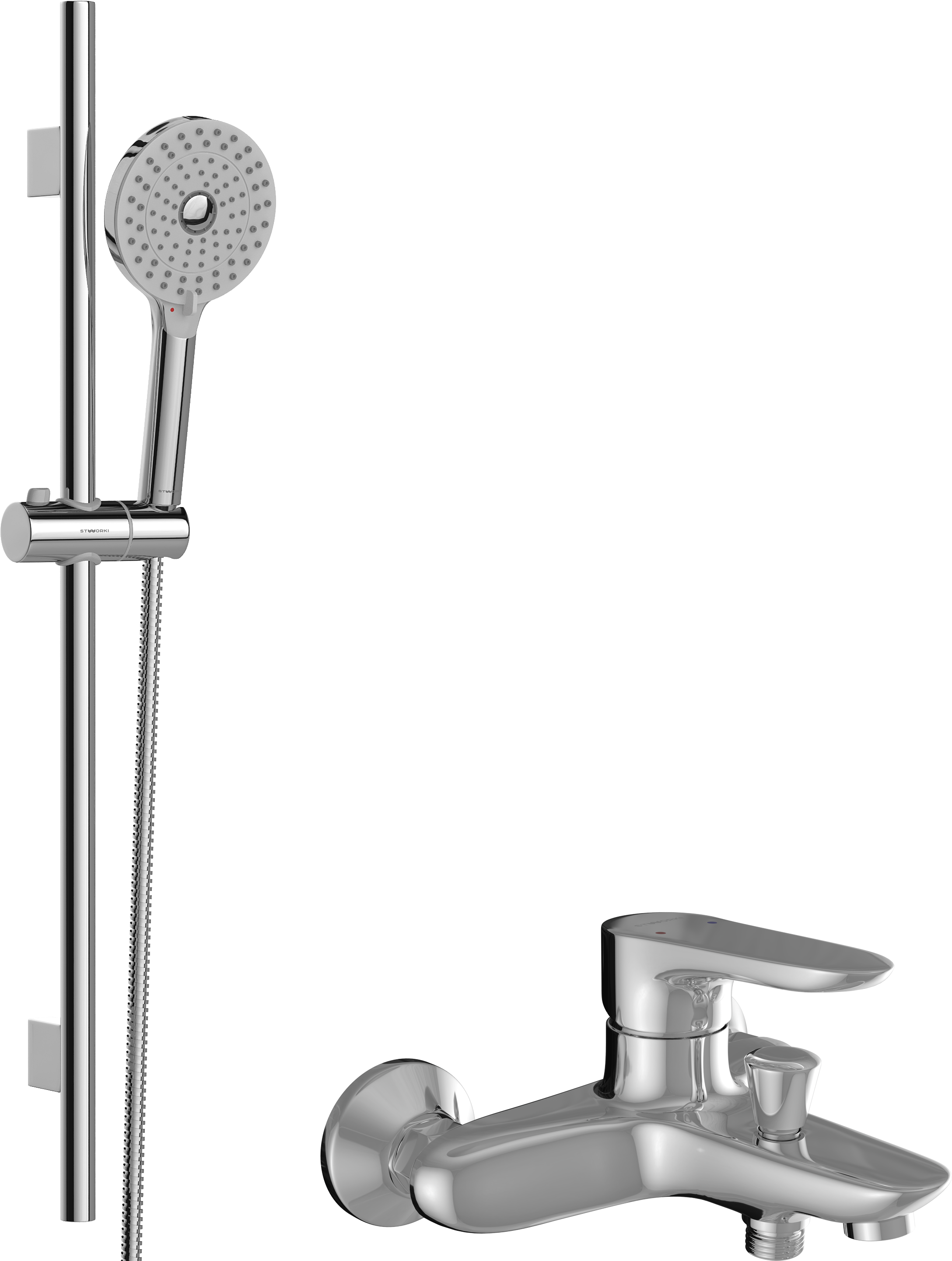 Смеситель для ванны с душем STWORKI Алта 35131-139/1BG-IG11 с душевым гарнитуром STWORKI Хельсинки S178014-2B02-3