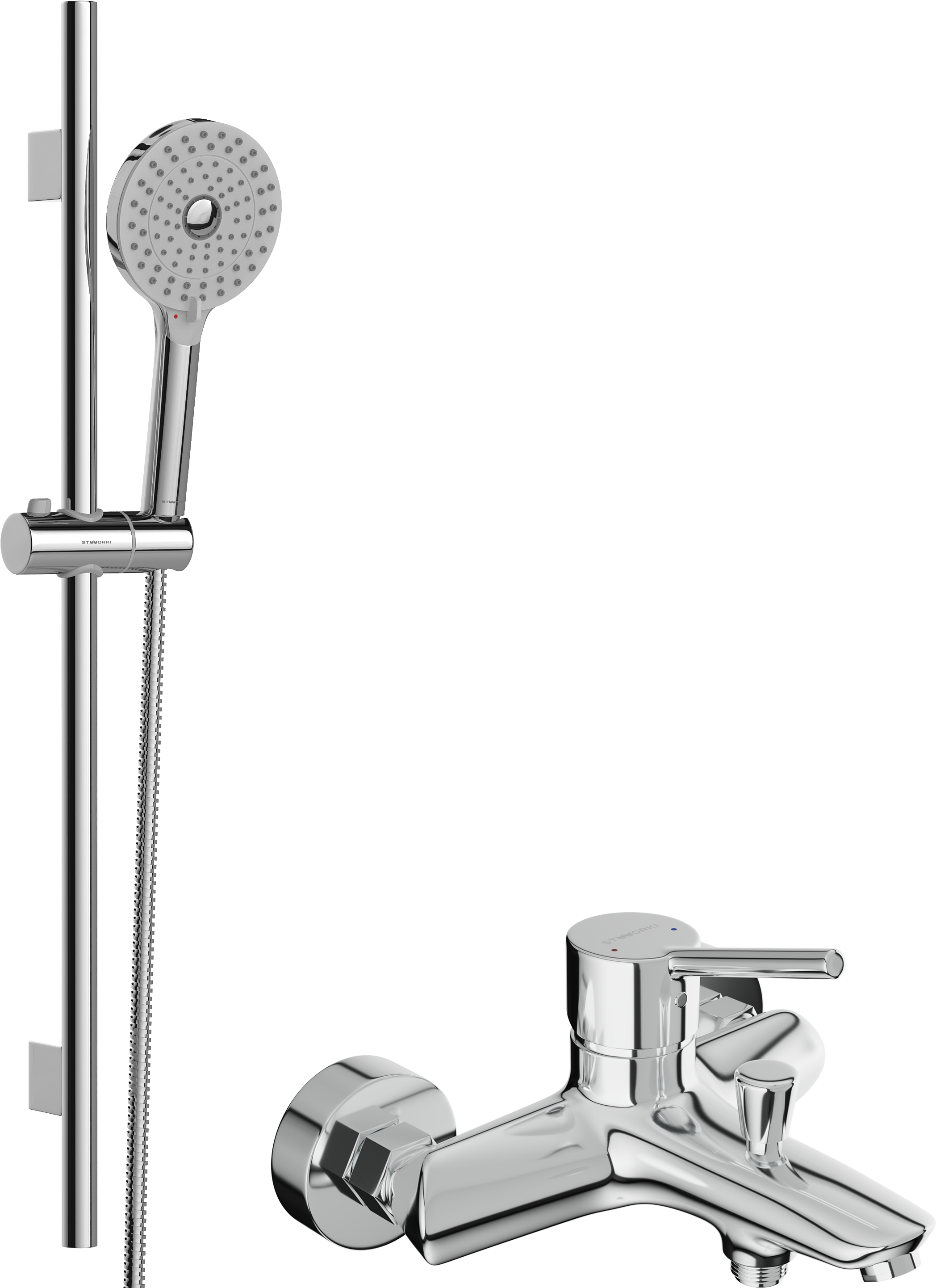 Смеситель для ванны с душем STWORKI Ольборг 35123-495/1BG-IG11 с душевым гарнитуром STWORKI Хельсинки S178014-2B02-3