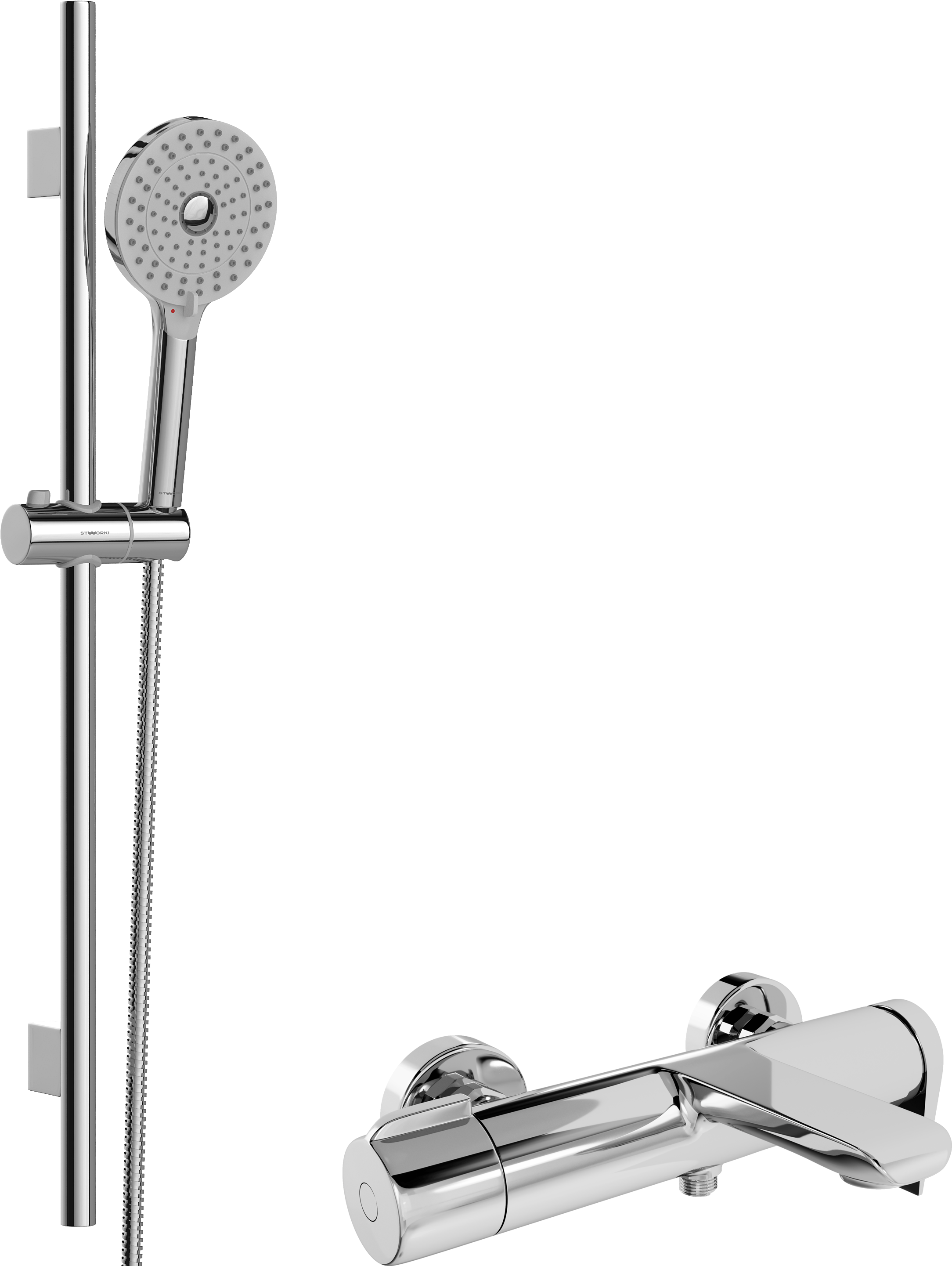 Смеситель для ванны с душем STWORKI Орхус HDA3293Y1 с душевым гарнитуром STWORKI Хельсинки S178014-2B02-3