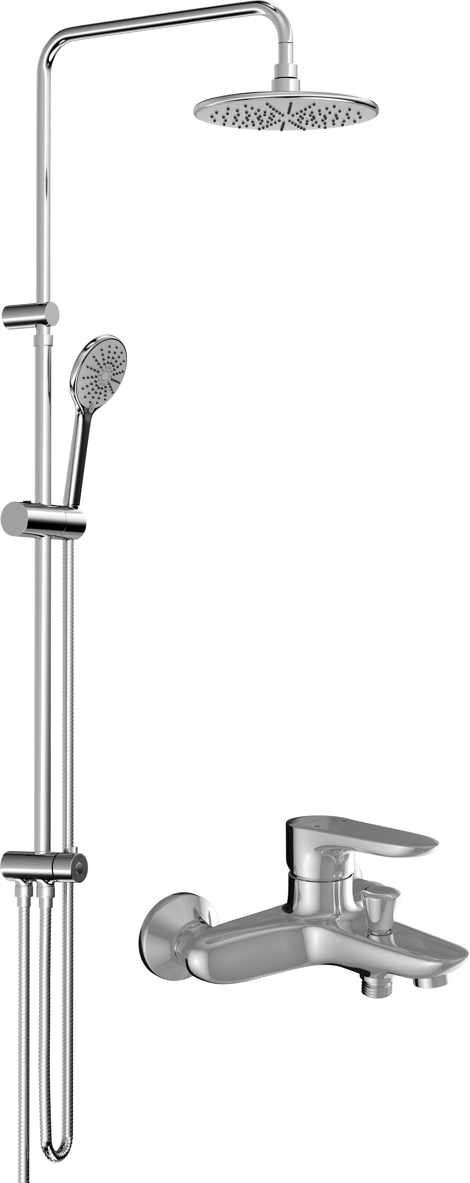 Душевой комплект STWORKI Эстерсунд Душевая стойка 36313-014/1B-FLC1 +, Смеситель для ванны с душем STWORKI Алта 35131-139/1BG-IG11