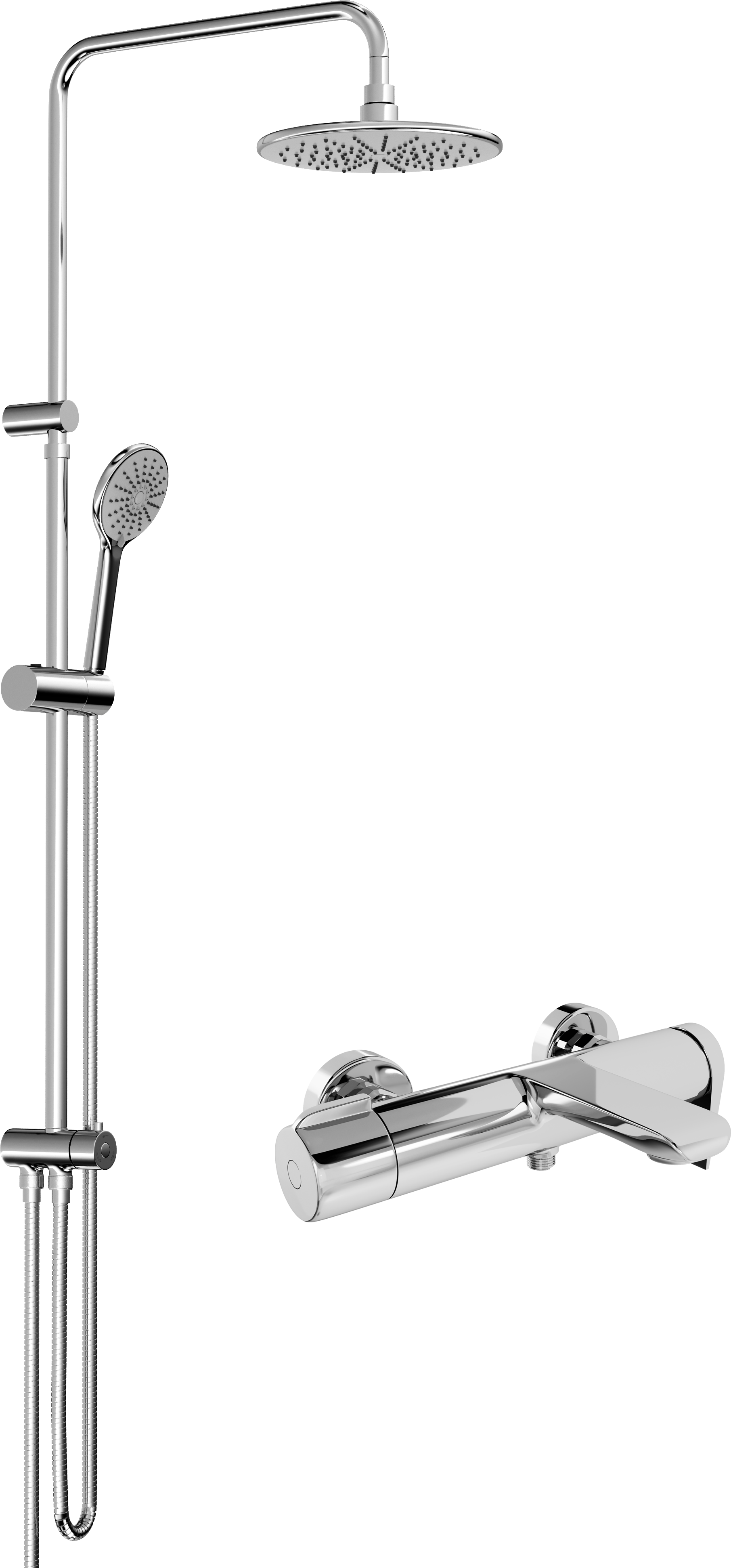 Душевой комплект STWORKI Эстерсунд Душевая стойка 36313-014/1B-FLC1, + Смеситель для ванны с душем STWORKI Орхус HDA3293Y1