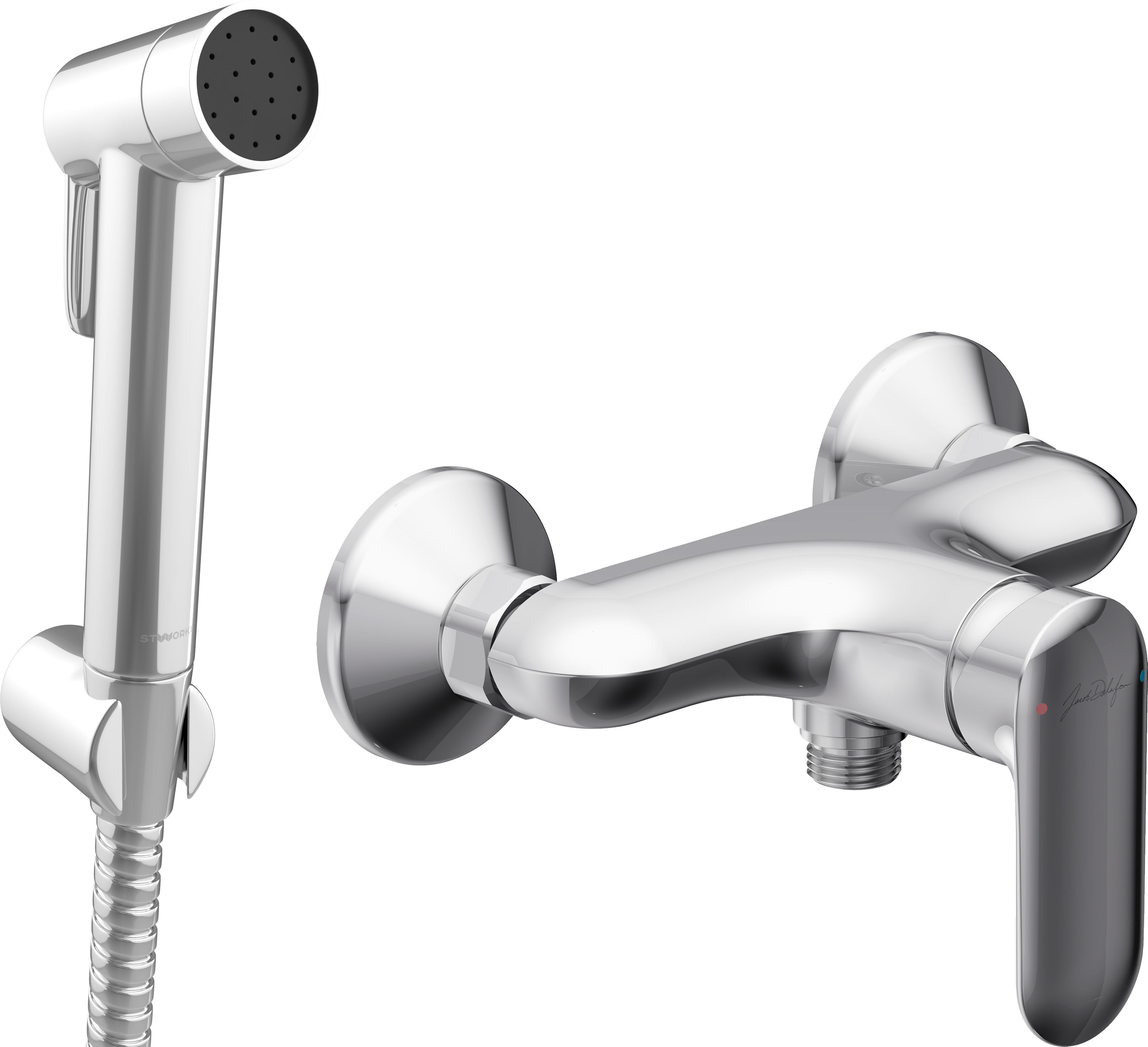 Комплект STWORKI Гигиенический душ STWORKI Хедмарк S190011-2B02-I01 + Смеситель для душа Jacob Delafon Kumin E99463-CP