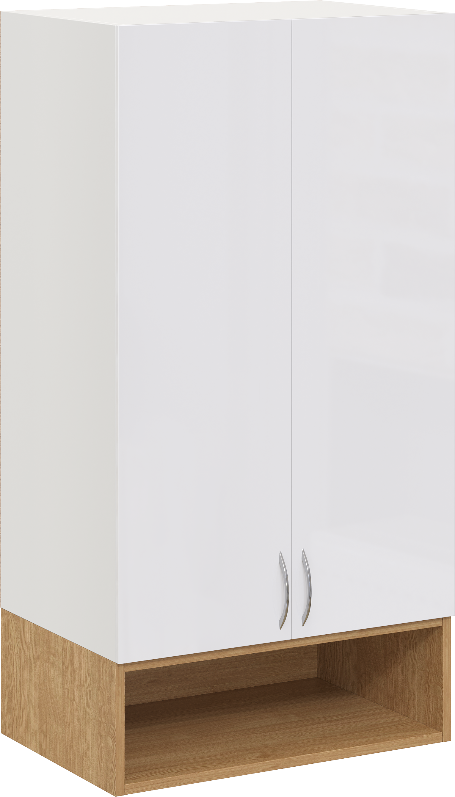 Шкаф над стиральной машиной DIWO Суздаль 60 навесной c полкой дуб вотан, 60x115x40 см, белый