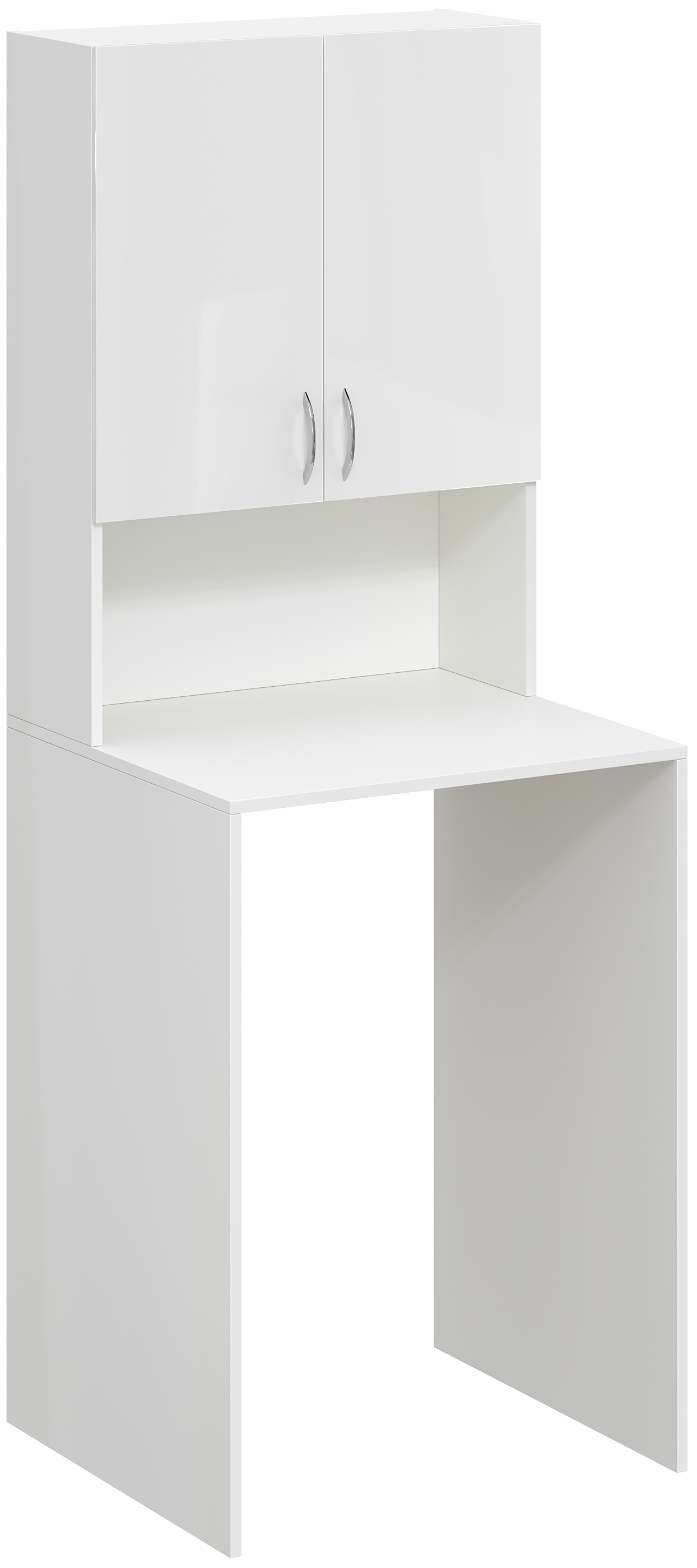 Шкаф-пенал для ванной DIWO Суздаль 66 напольный над стиральной машиной со столешницей, 66x180x60, белый