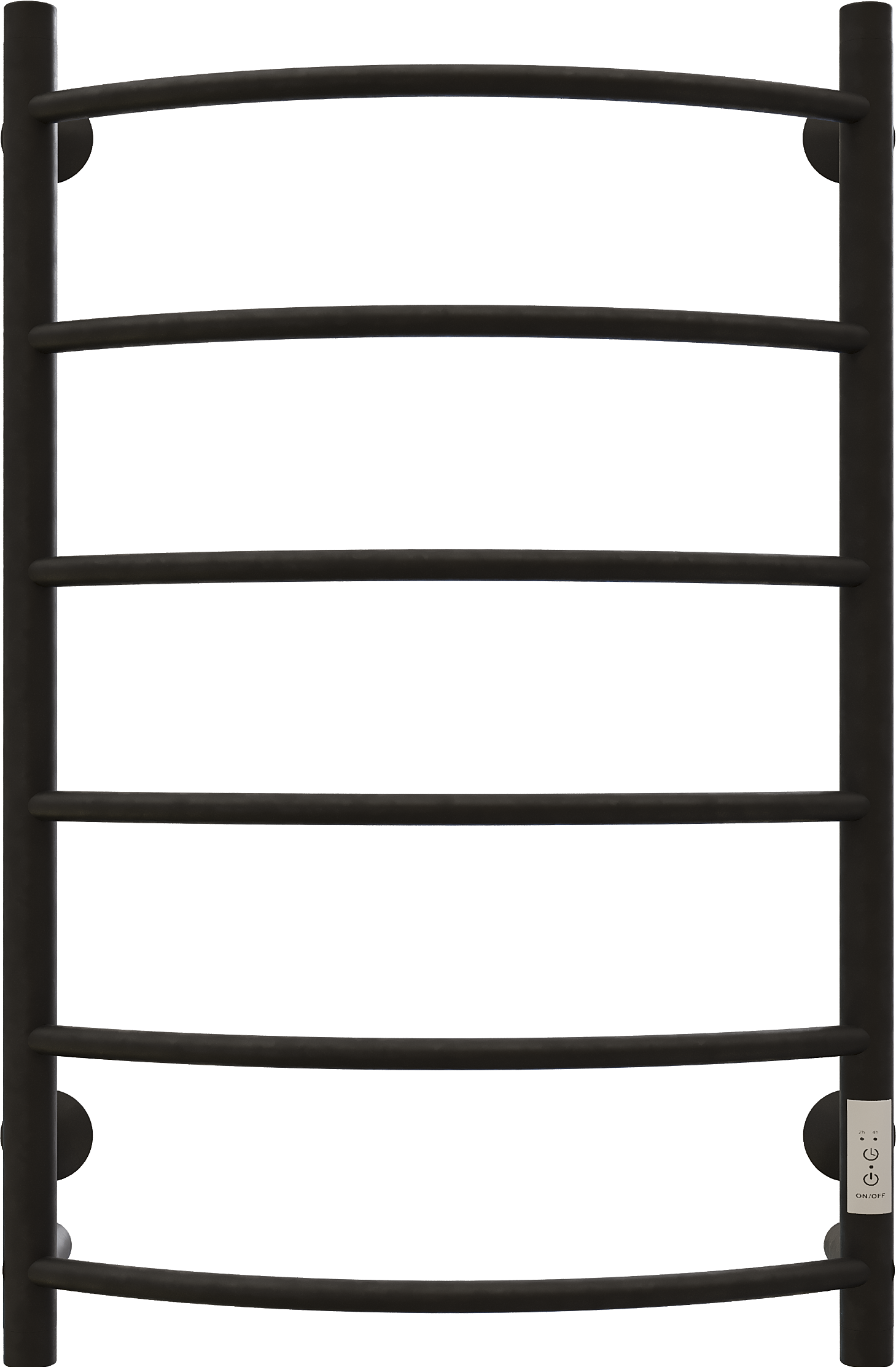 Полотенцесушитель электрический EWRIKA Сафо ПР 80x55 см, подключение справа, слева, матовый черный, лесенка, из стали
