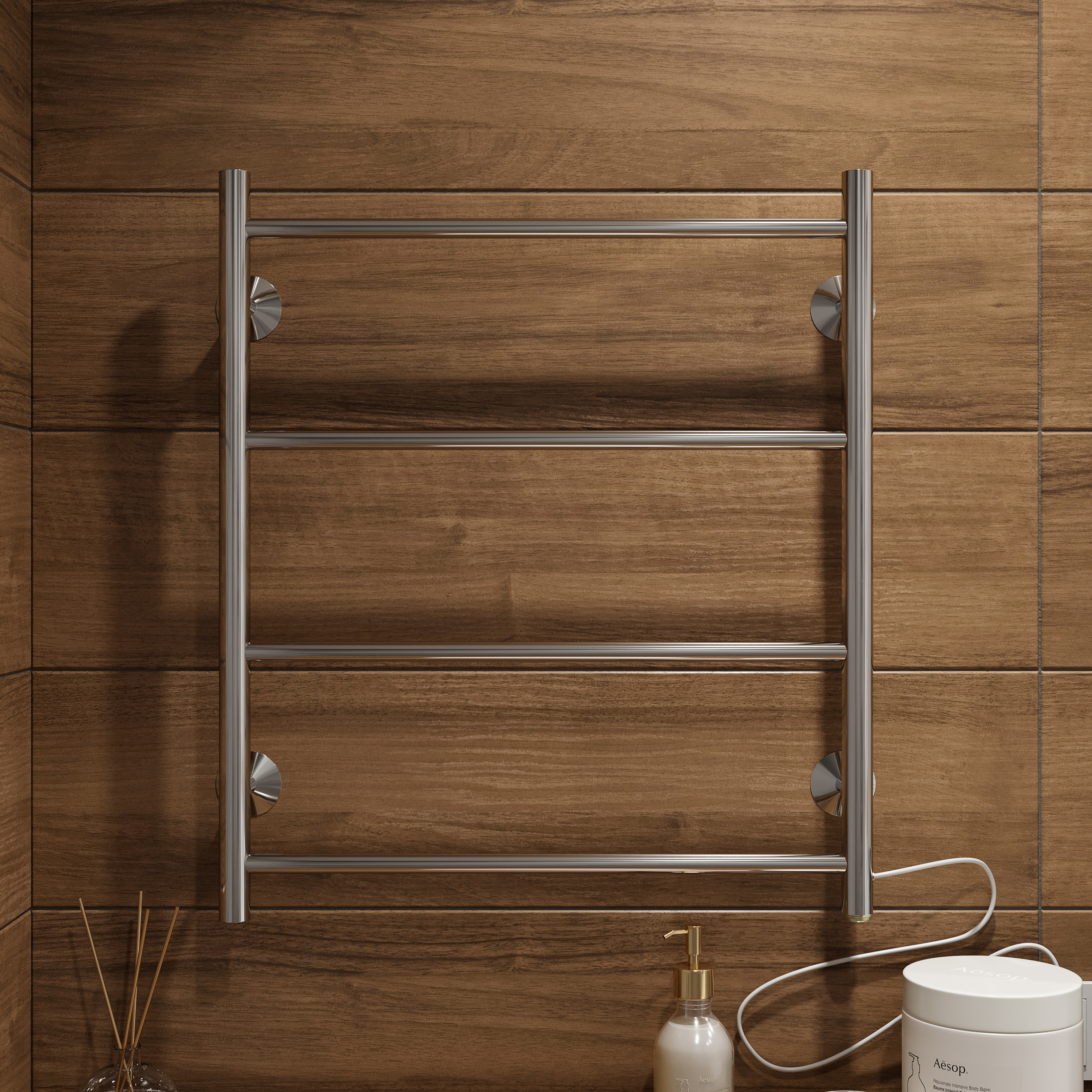Полотенцесушитель электрический EWRIKA Сафо Eco R, 60х50, с кнопкой, хром купить в Тамбове