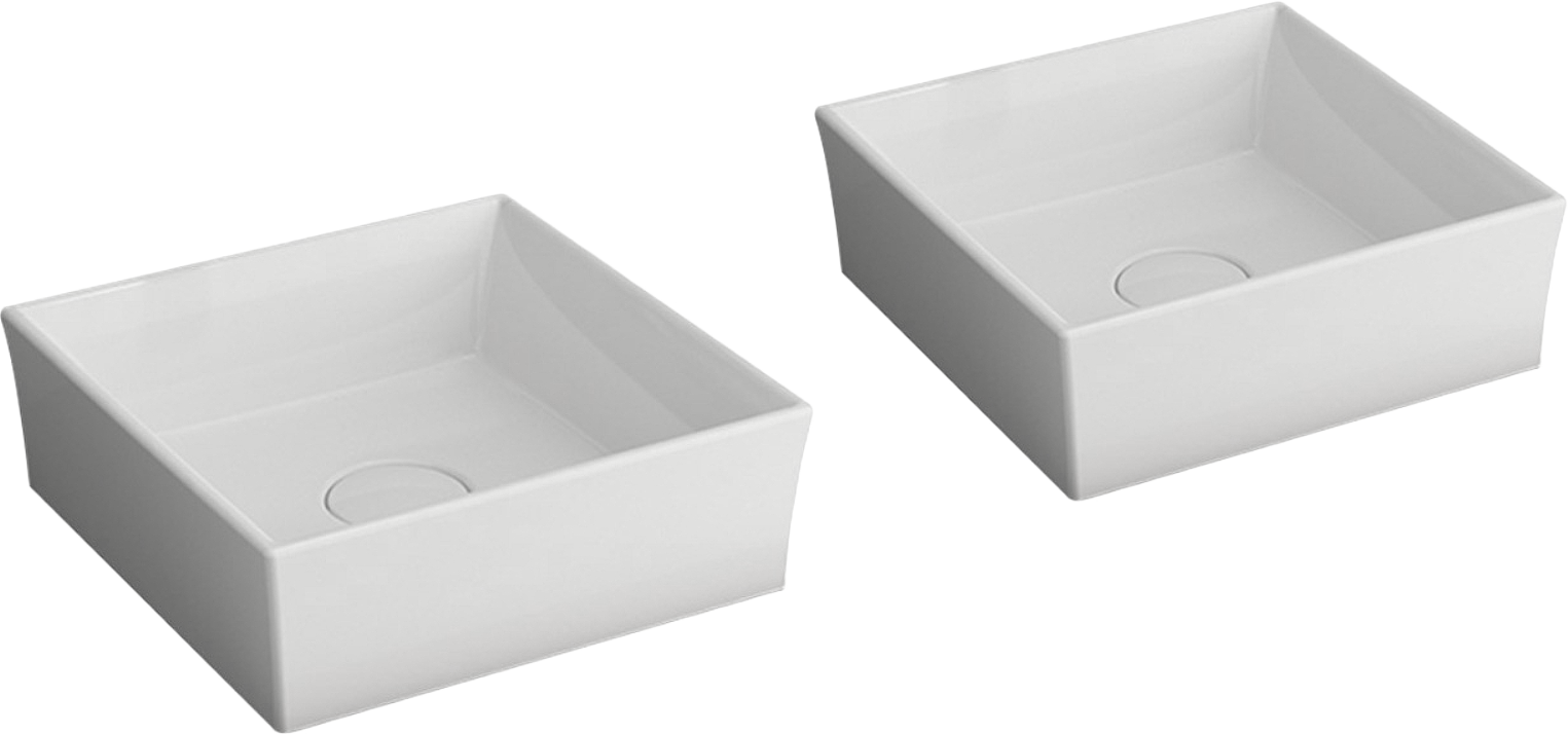 Комплект 2 в 1 Накладная раковина BOCCHI Vessel 1173-061-0125 38 глянцевая белая + Накладная раковина 1173-061-0125 38 глянцевая белая