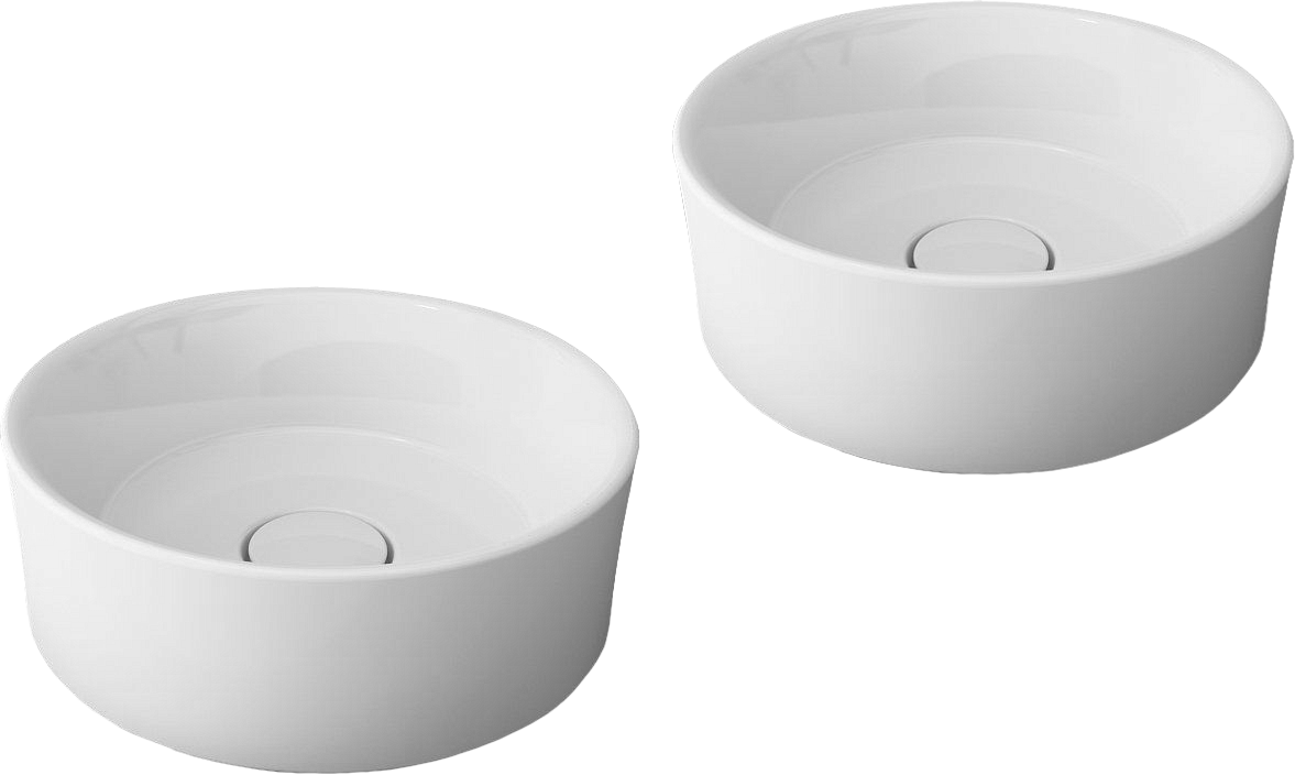 Комплект 2 в 1 Накладная раковина BOCCHI Vessel 1174-061-0125 38 глянцевая белая + Накладная раковина 1174-061-0125 38 глянцевая белая