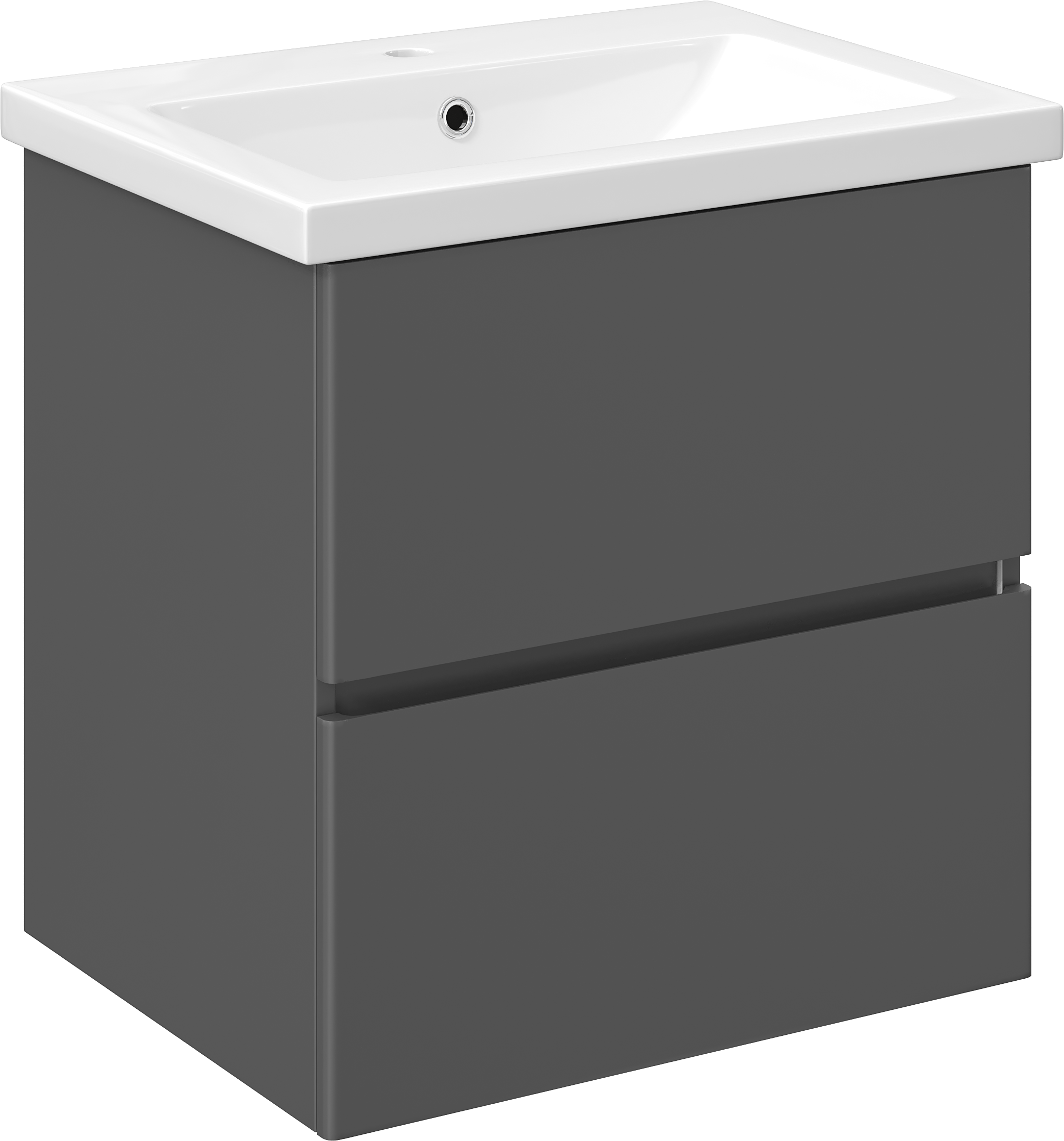 Тумба с раковиной STWORKI Колдинг 60 антрацит, с раковиной Como 60