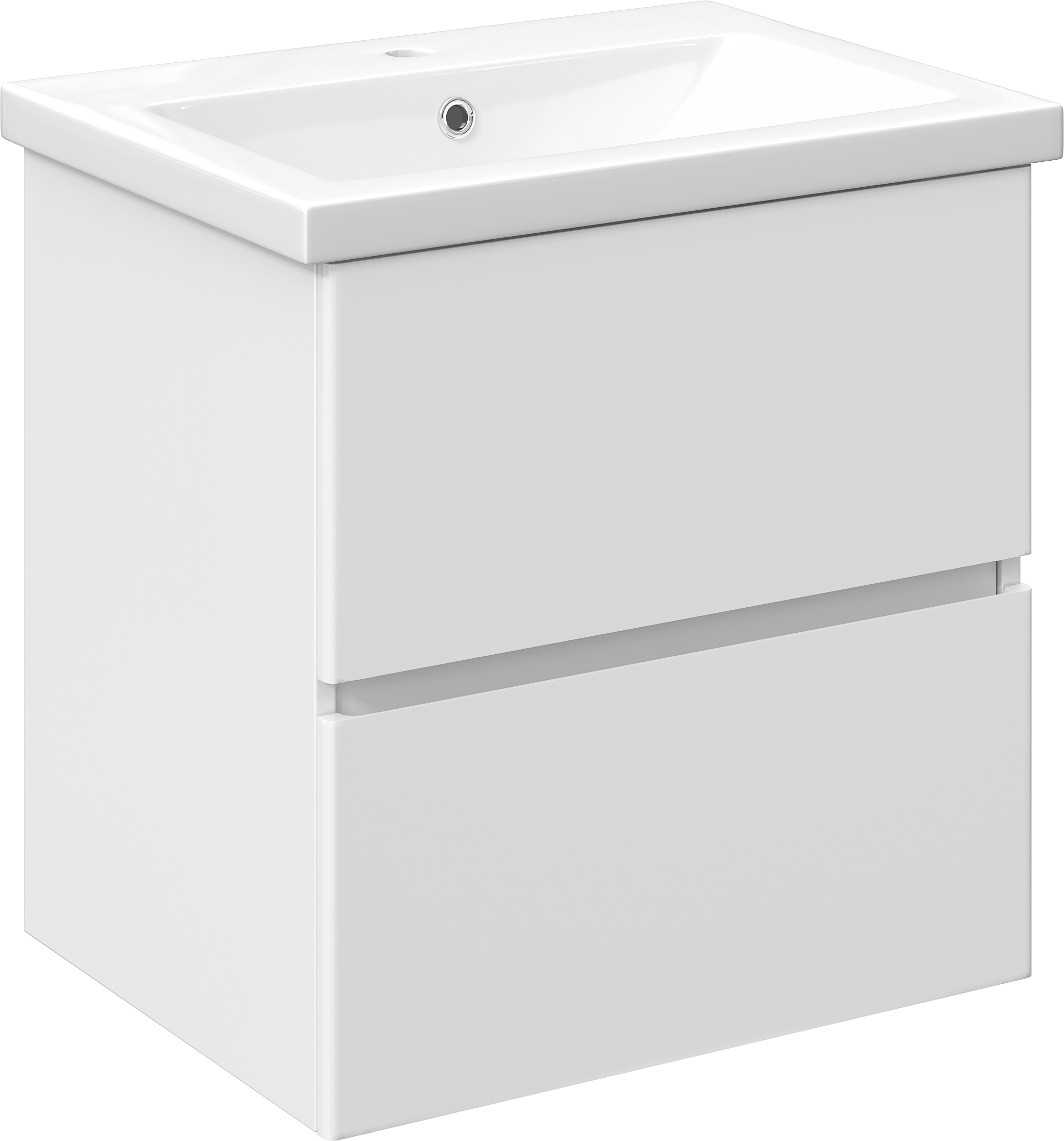 Тумба с раковиной STWORKI Колдинг 60 белая, с раковиной Como 60